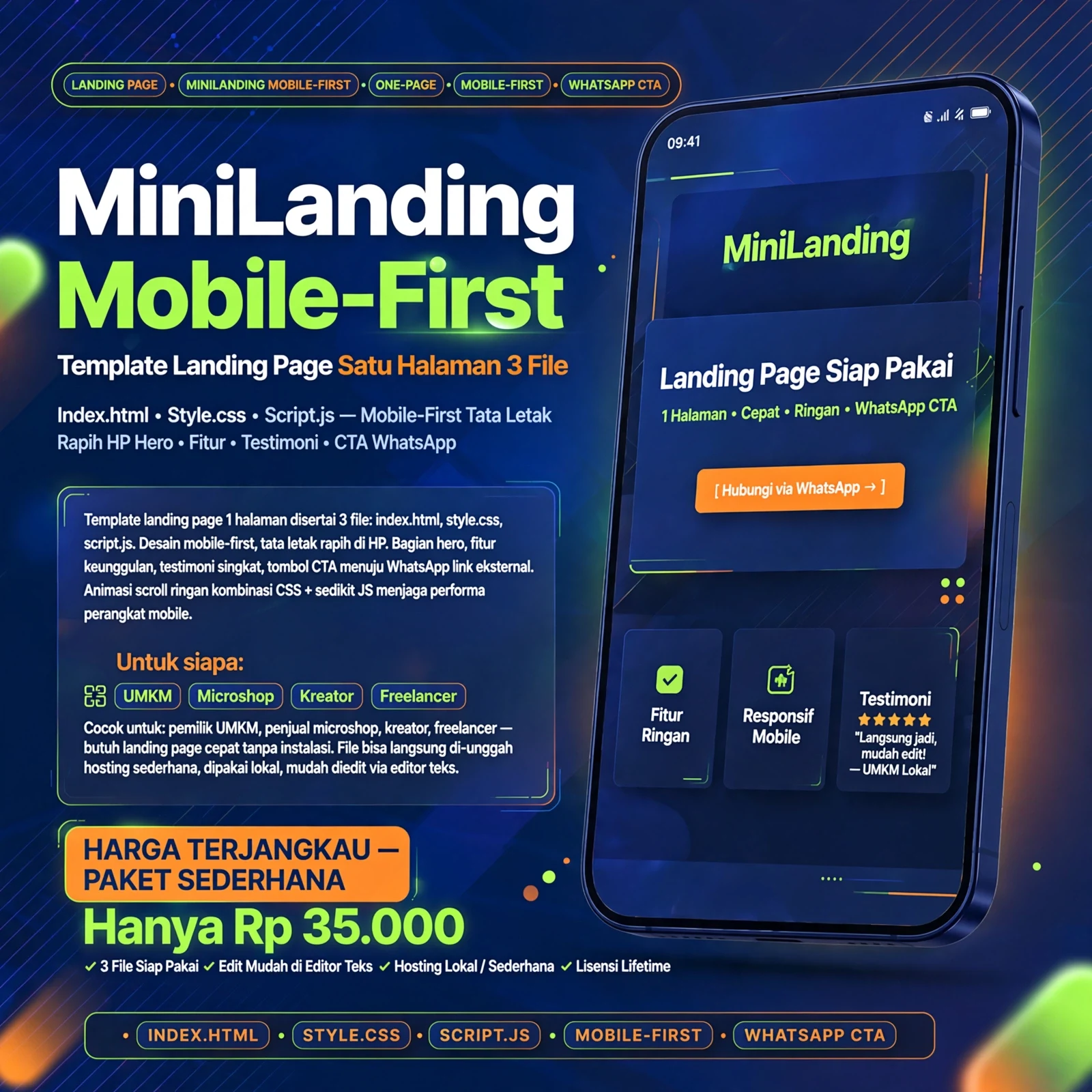 MiniLanding Mobile-First (HTML)