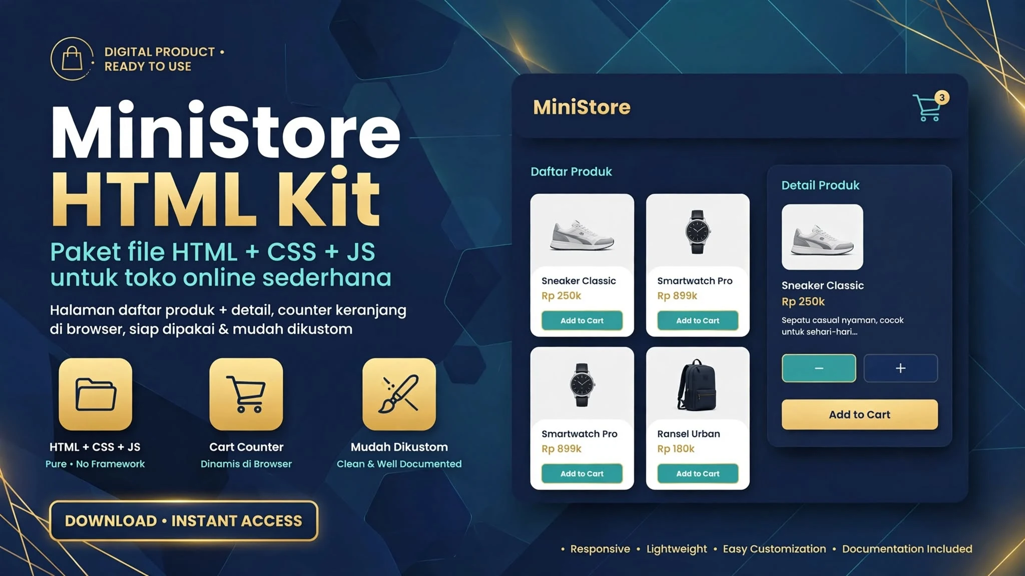 MiniStore HTML Kit
