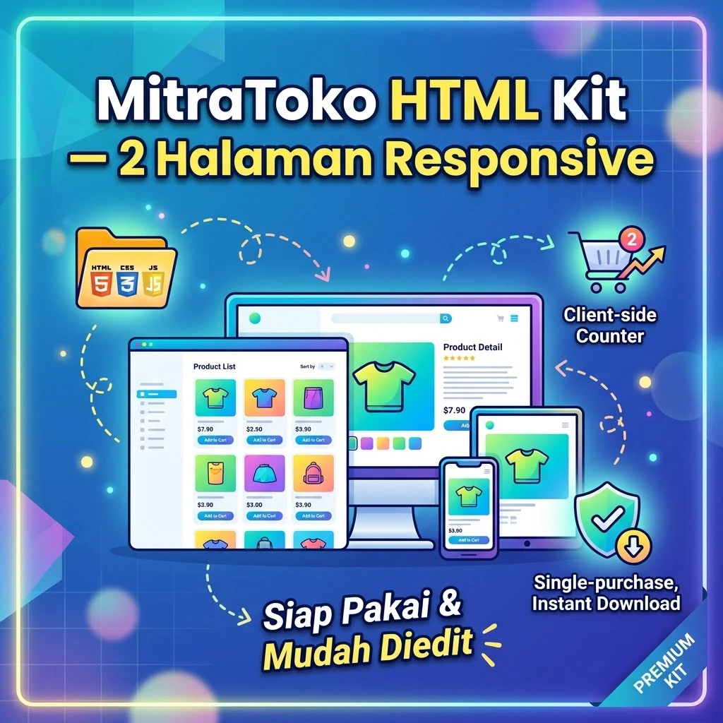MitraToko HTML Kit — 2 Halaman Responsive