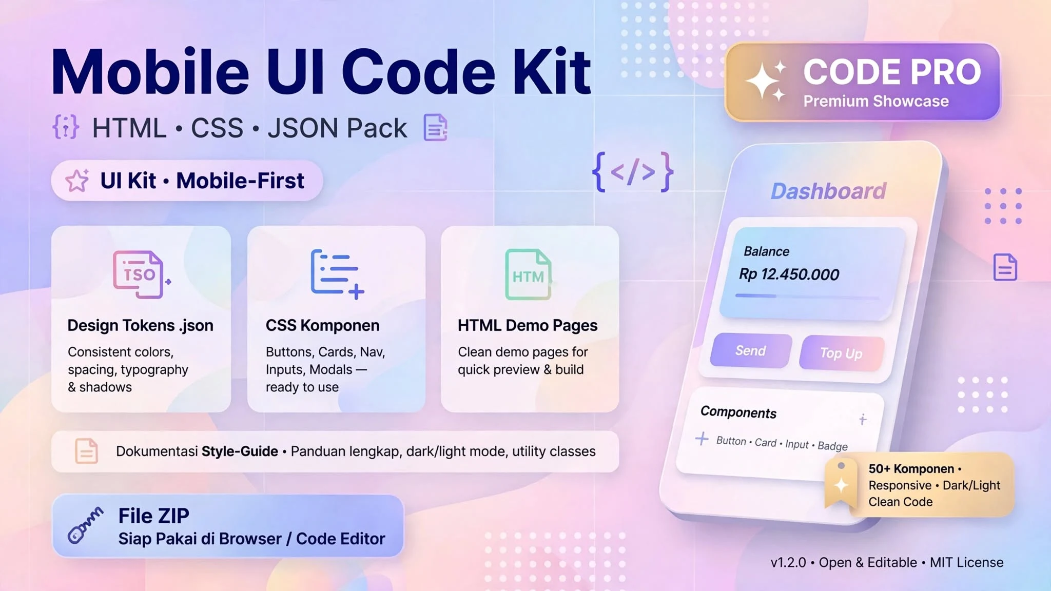 Mobile UI Code Kit (HTML/CSS/JSON)