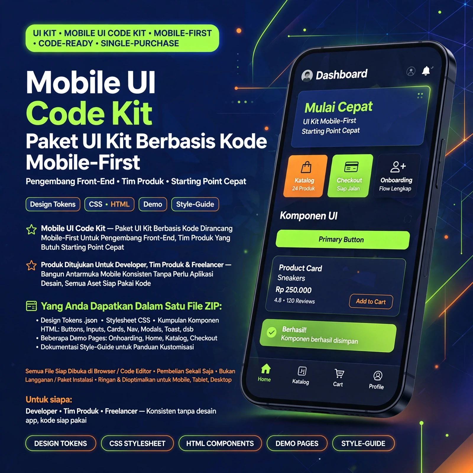 Mobile UI Code Kit (HTML/CSS/JSON)