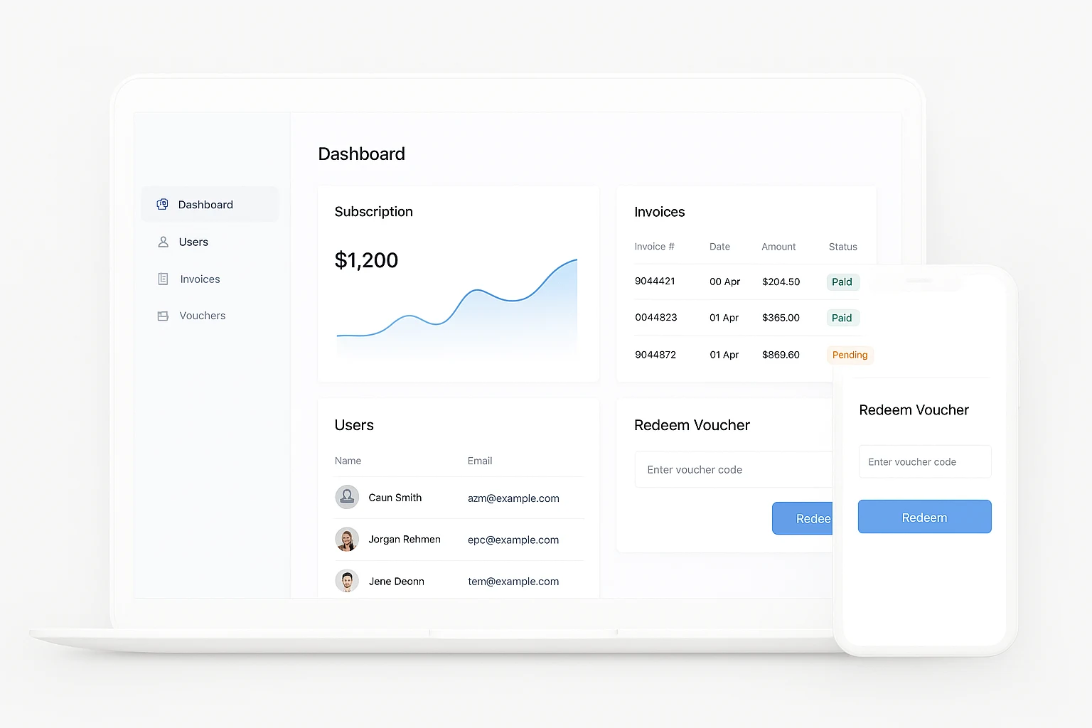 Multi-Tenant SaaS Boilerplate — Laravel API + React Admin (Billing, Subscription, Voucher)