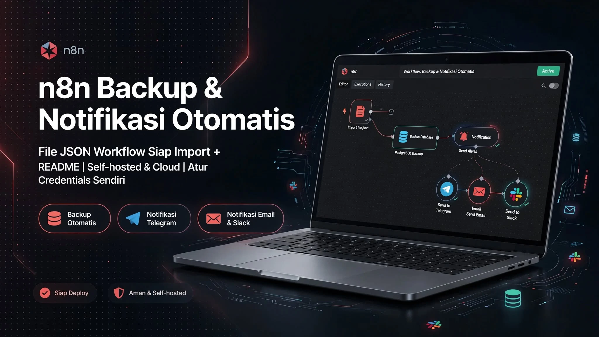 n8n Backup & Notifikasi Otomatis