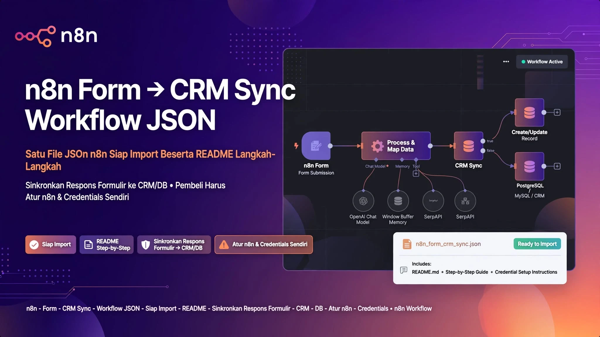n8n Form → CRM Sync (Workflow JSON)