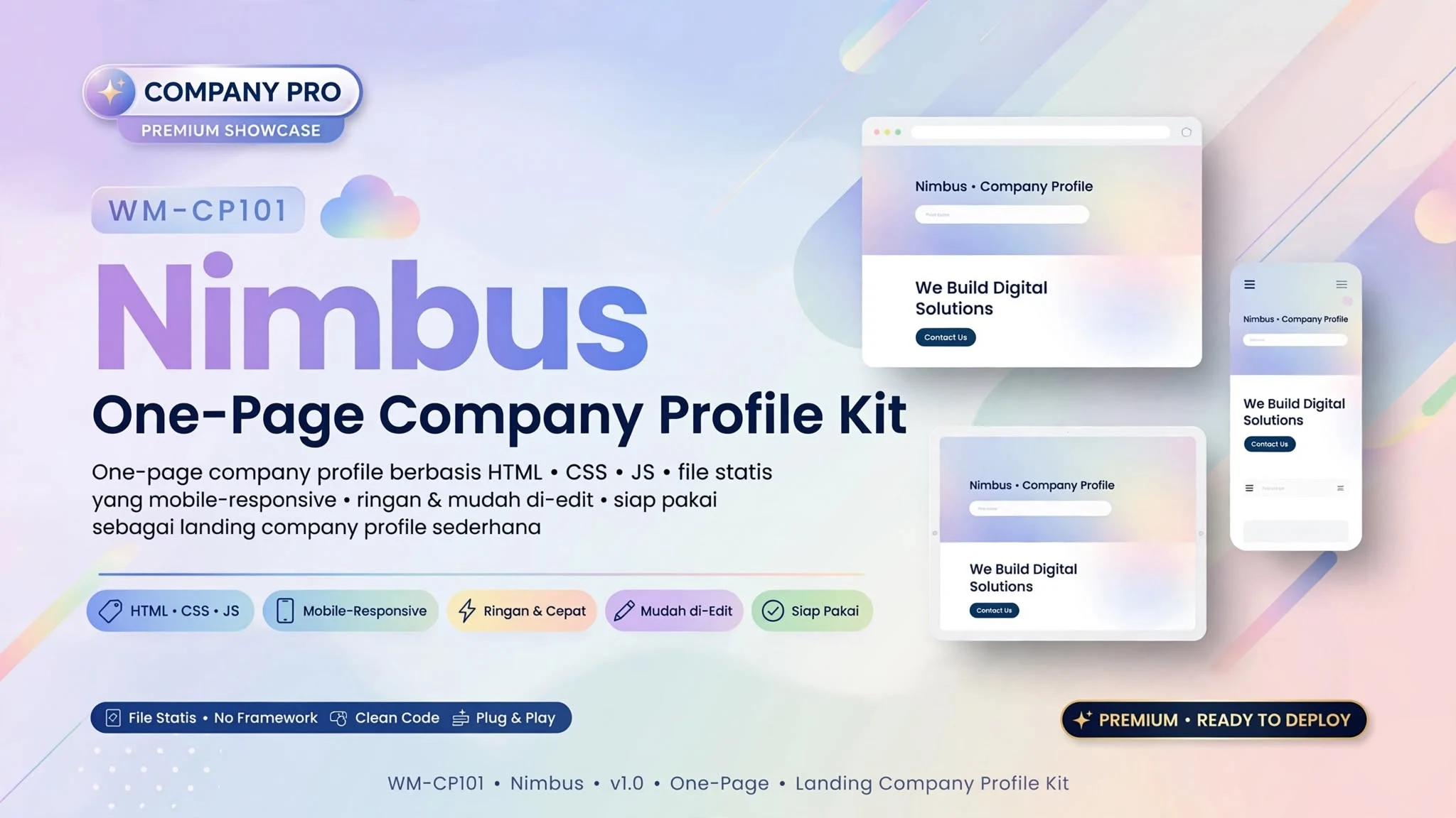 [WM-CP101] Nimbus — One-Page Company Profile HTML Kit