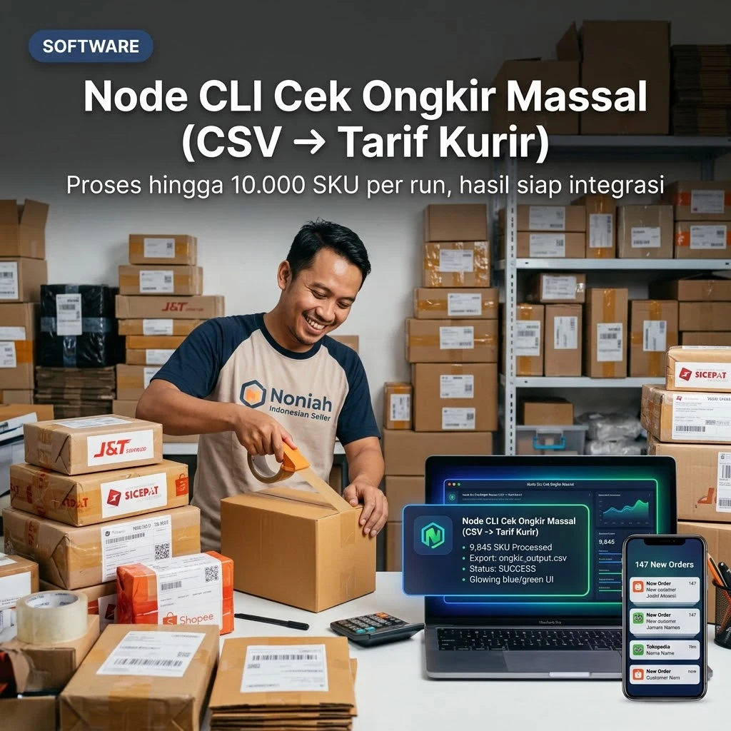 Node CLI Cek Ongkir Massal (CSV → Tarif Kurir)