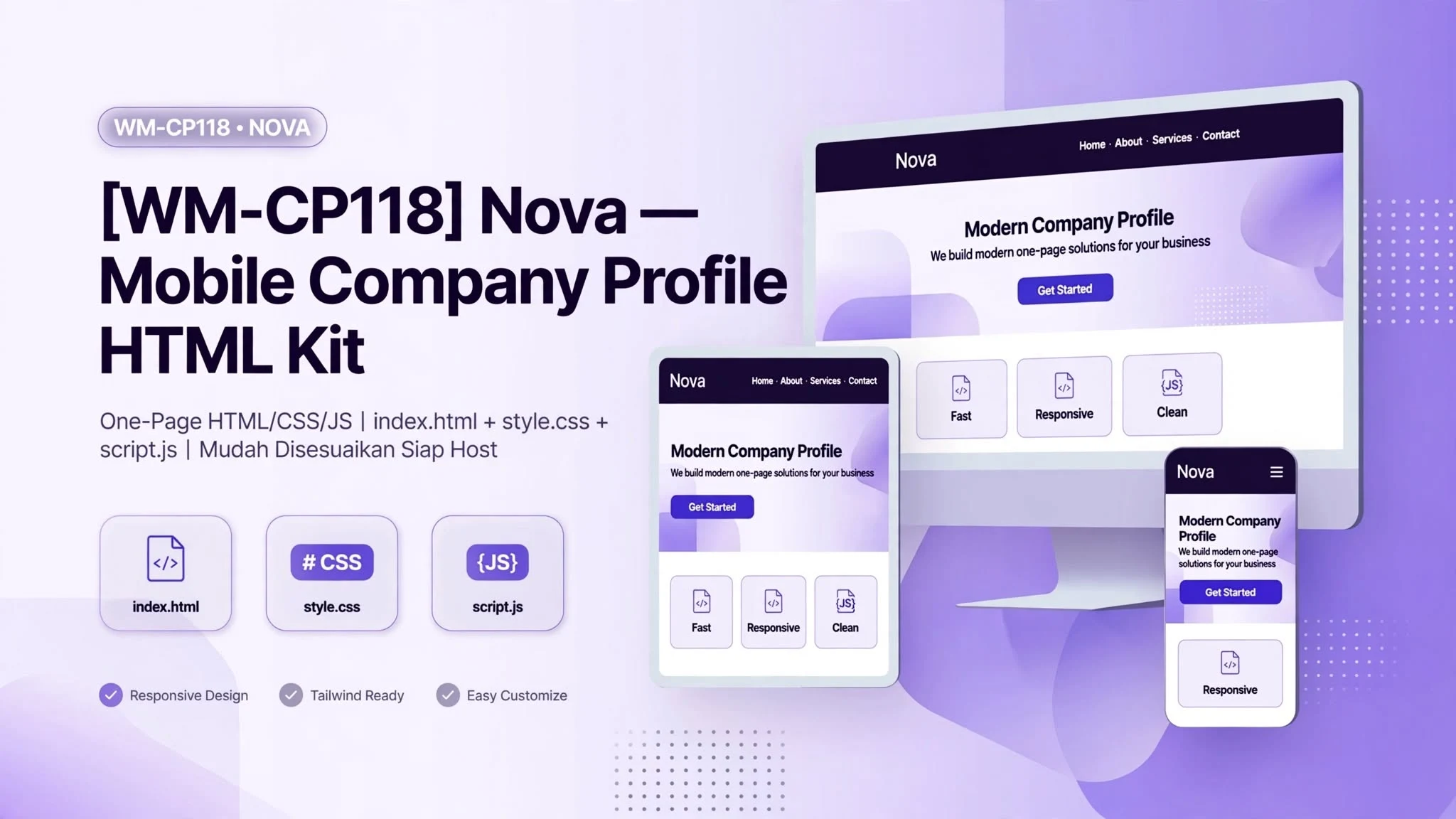 [WM-CP118] Nova — Mobile Company Profile HTML Kit