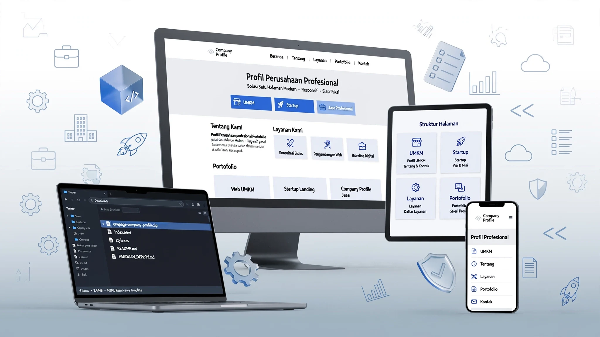 One-Page Company Profile (HTML Responsif)