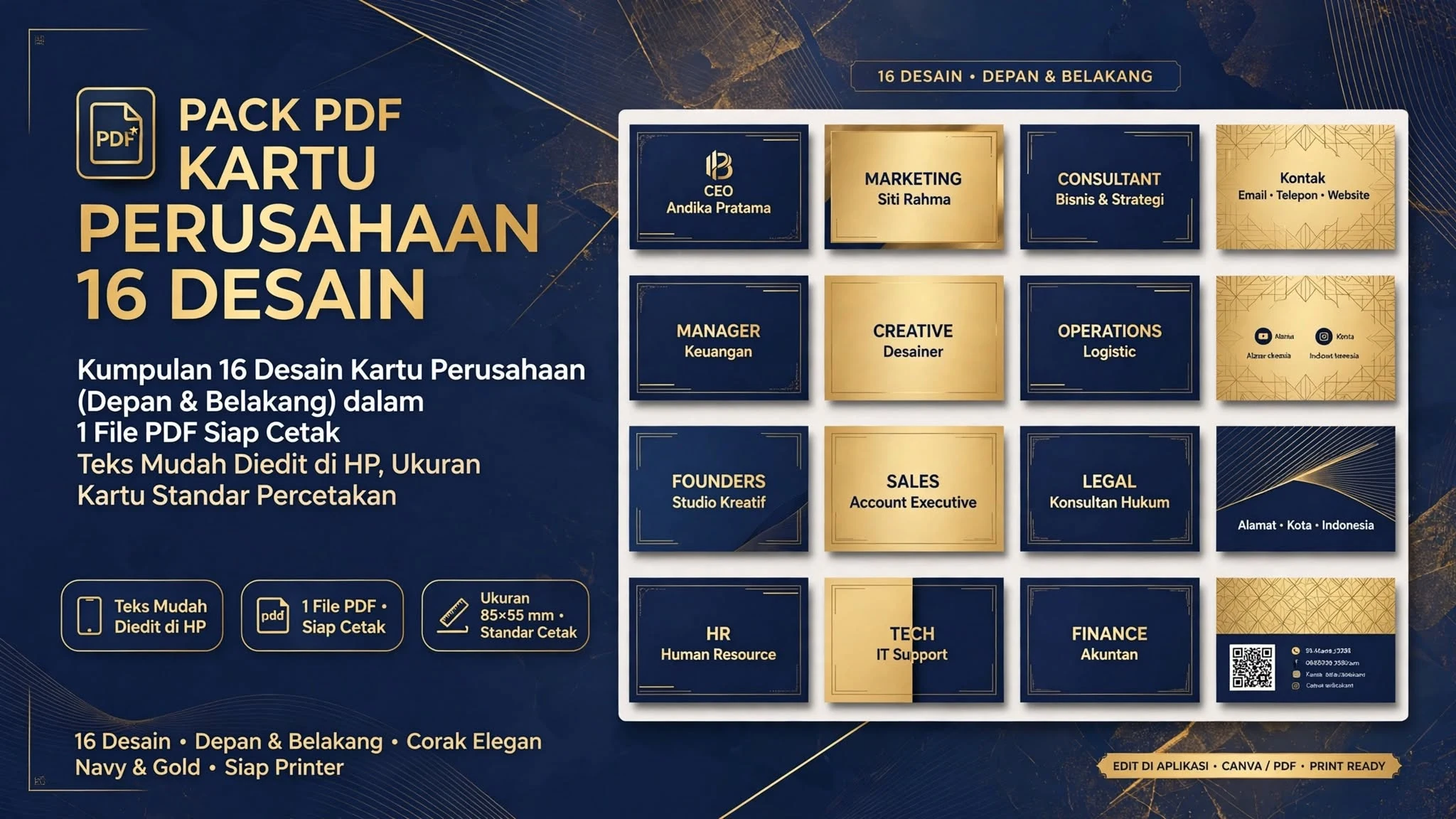 Pack PDF Kartu Perusahaan 16 Desain