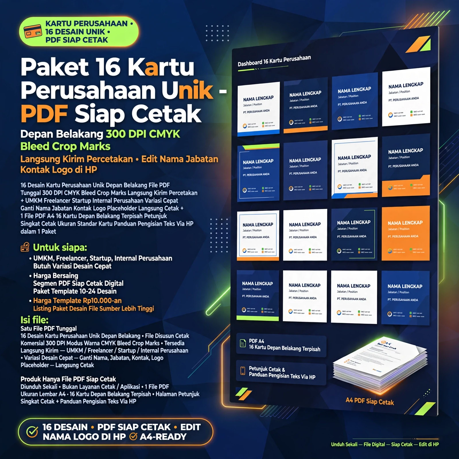 Pack PDF Kartu Perusahaan 16 Desain