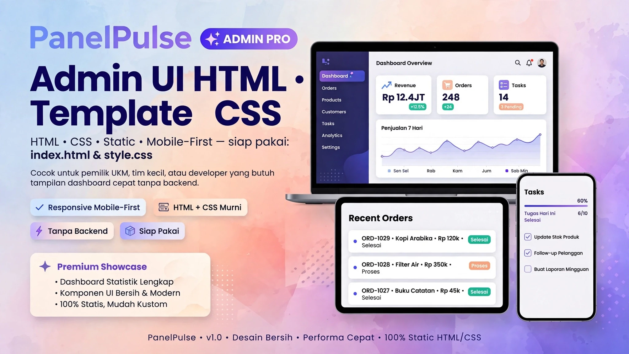 PanelPulse Admin UI (HTML & CSS)