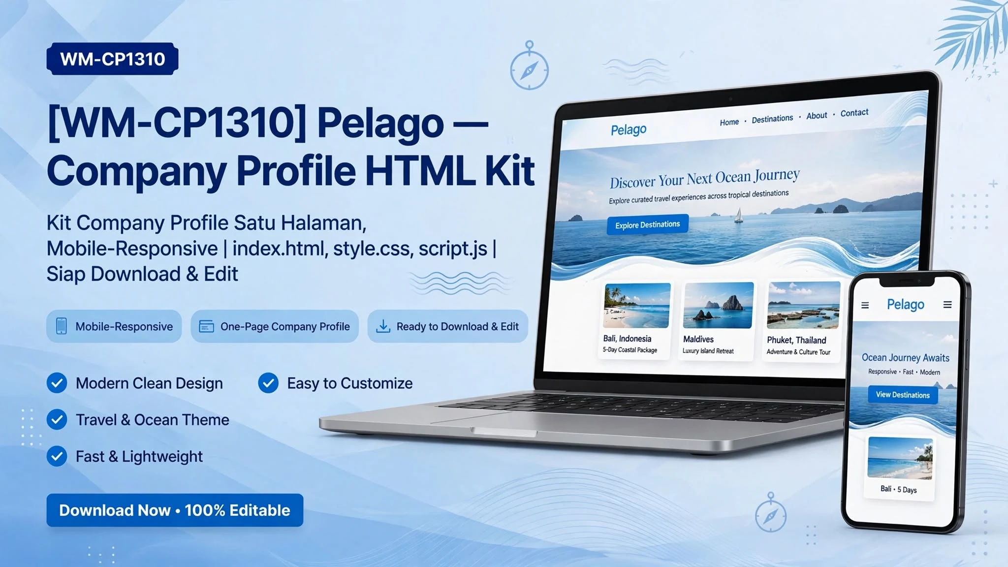 [WM-CP1310] Pelago — Company Profile HTML Kit