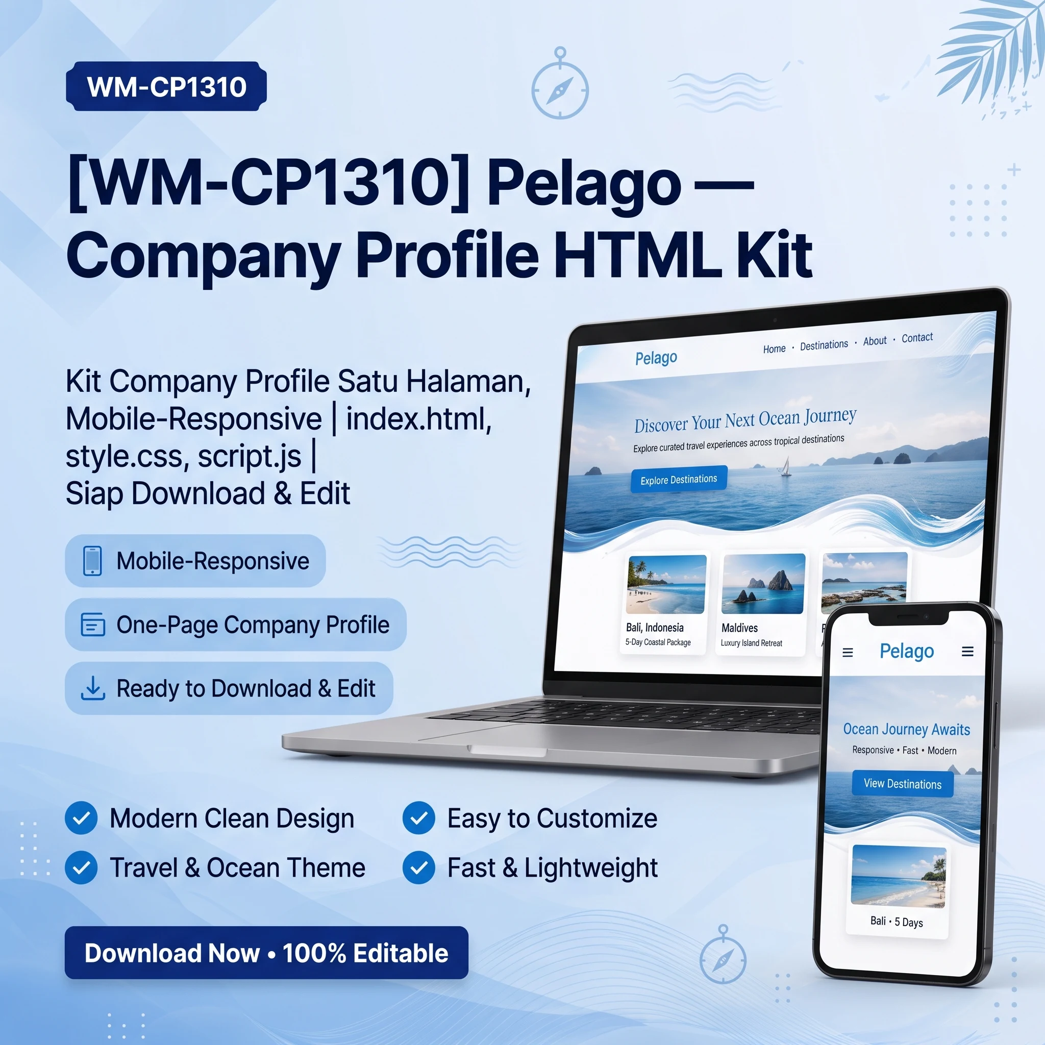 [WM-CP1310] Pelago — Company Profile HTML Kit