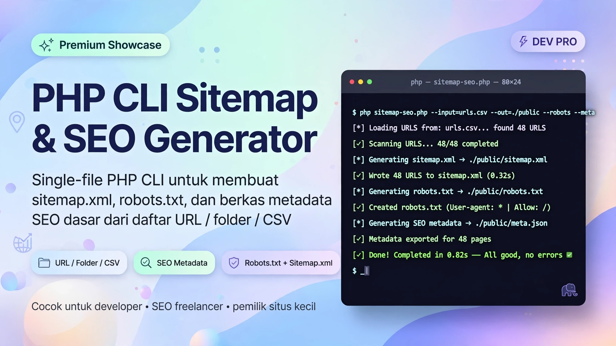 PHP CLI Sitemap & SEO Generator