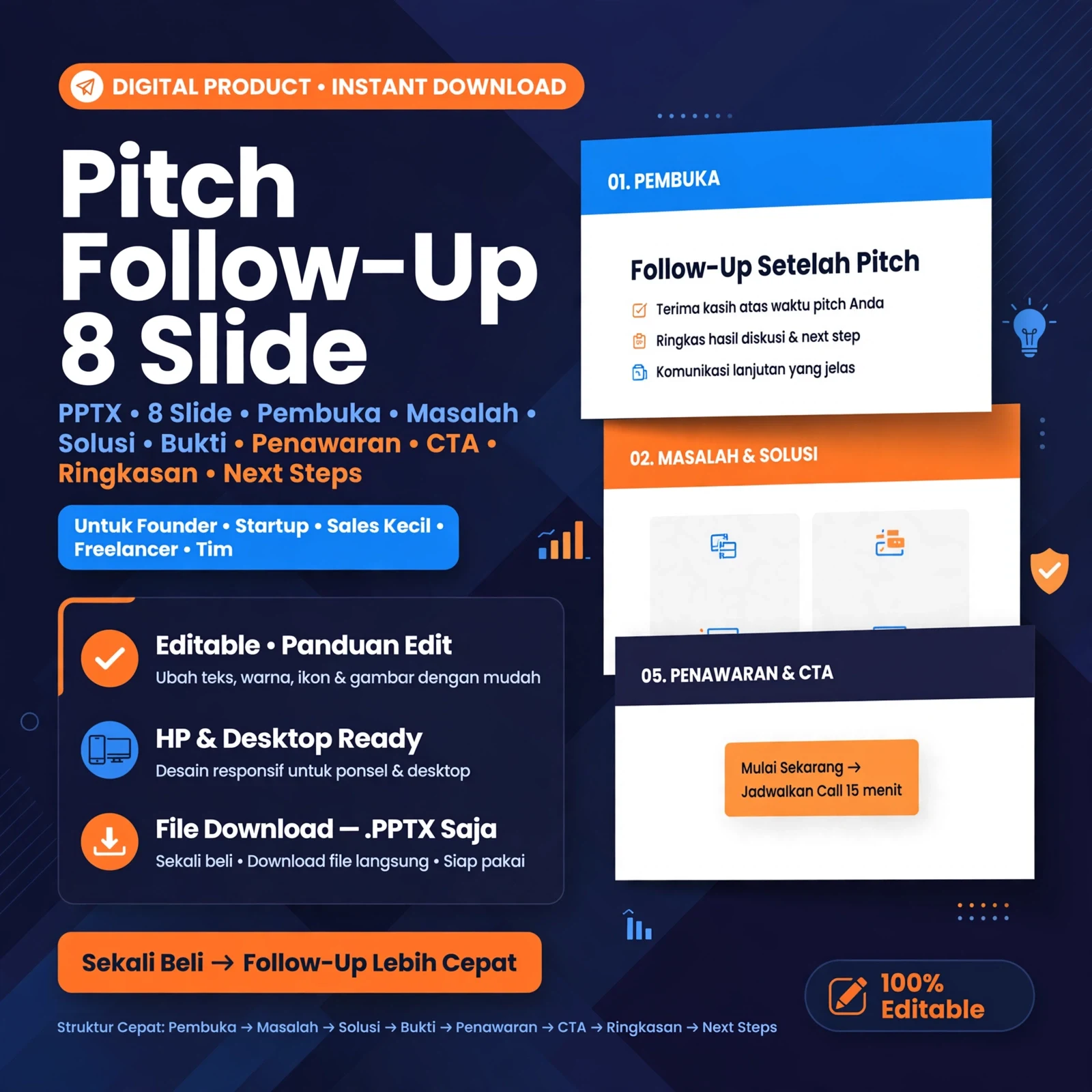 Pitch Follow‑Up — 8 Slide PPTX