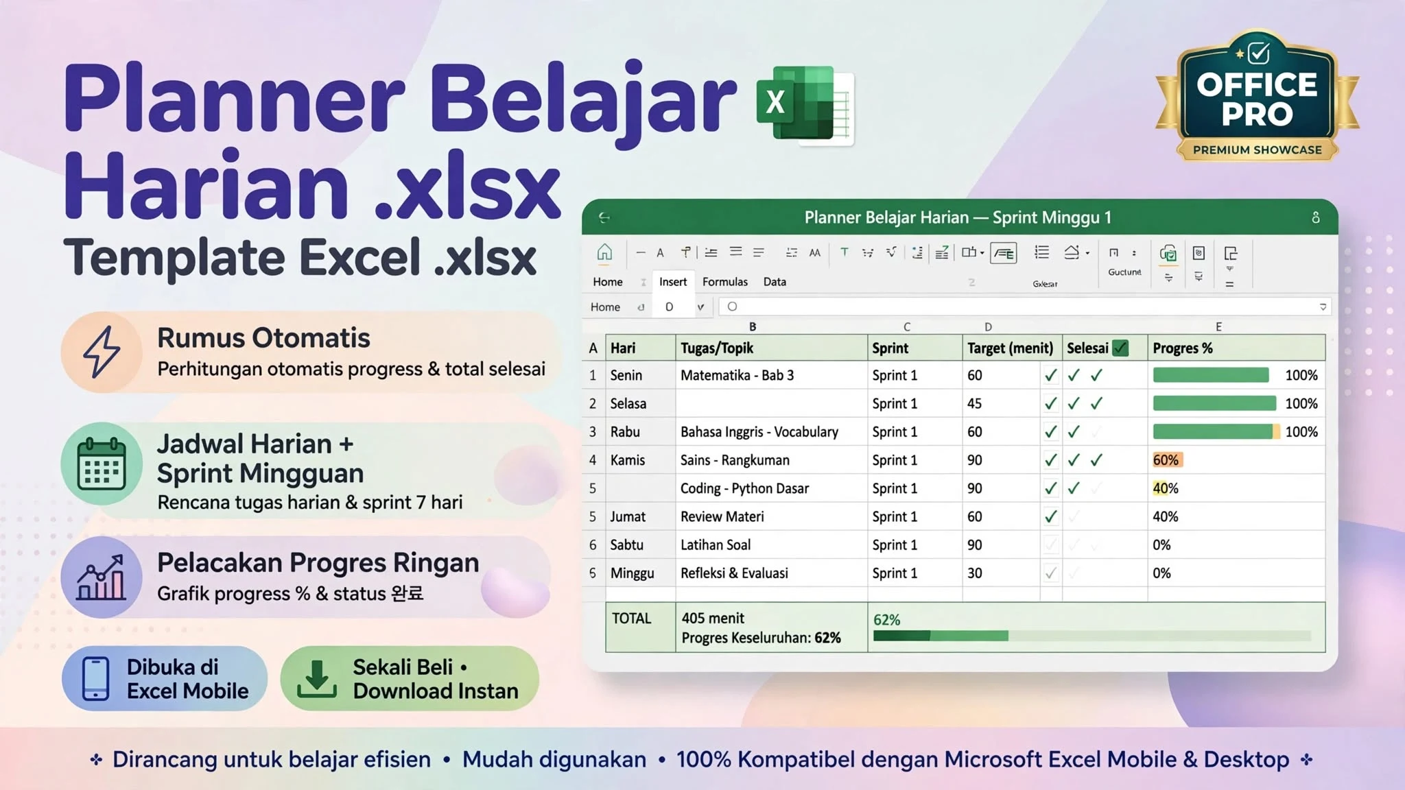 Planner Belajar Harian (.xlsx)