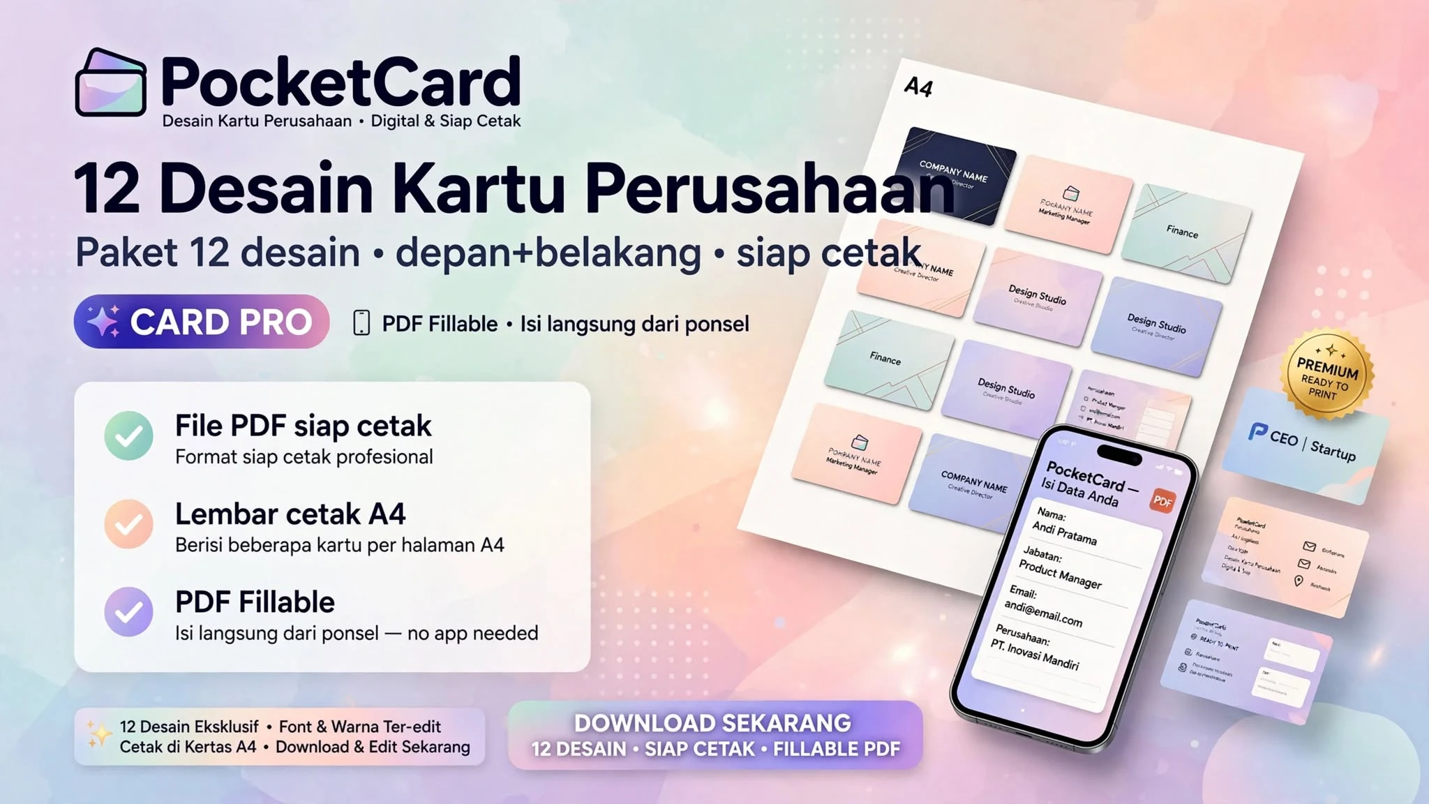 PocketCard — 12 Desain Kartu Perusahaan