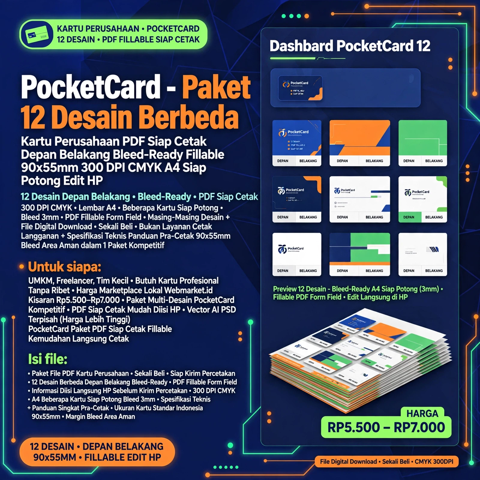PocketCard — 12 Desain Kartu Perusahaan