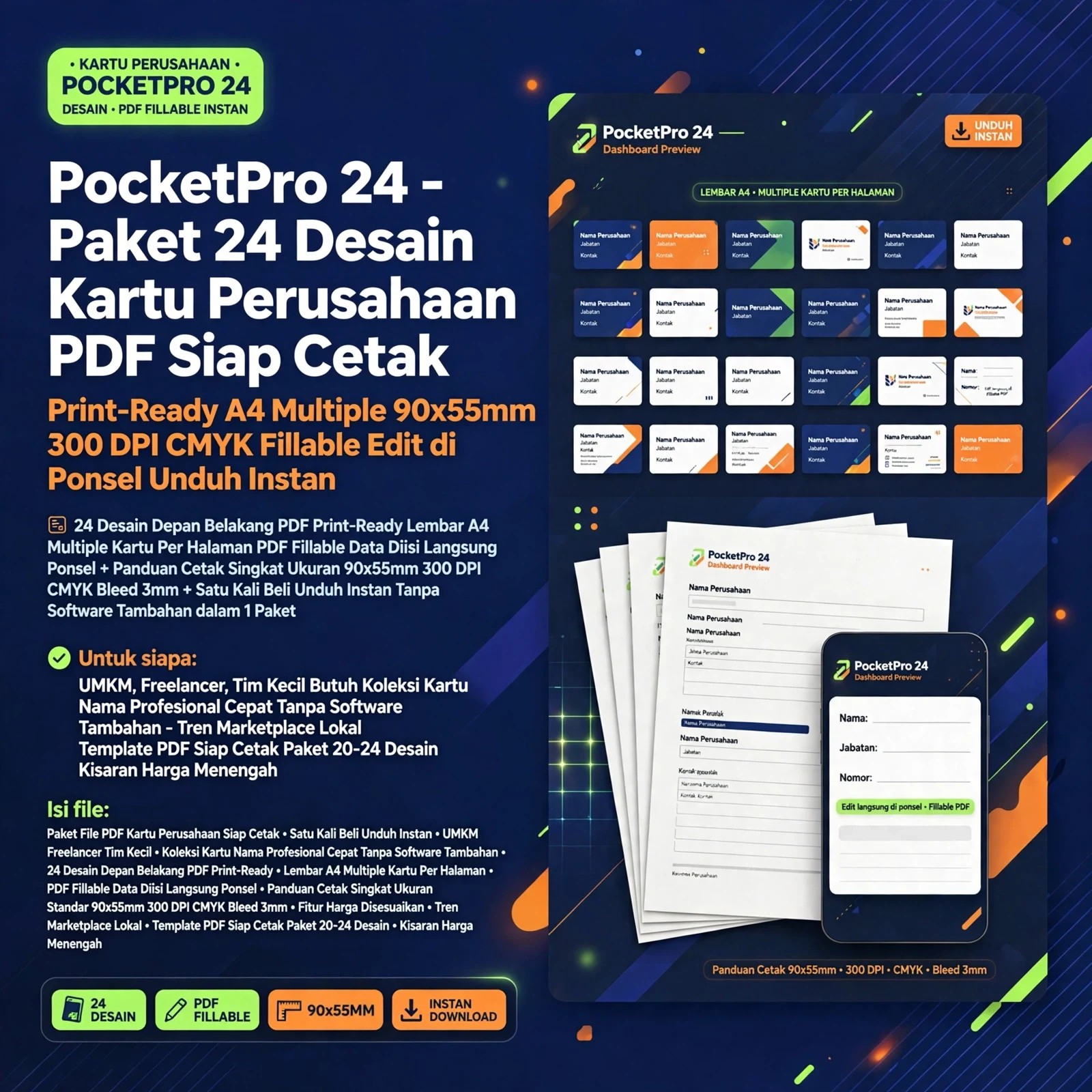 PocketPro 24 Kartu Perusahaan