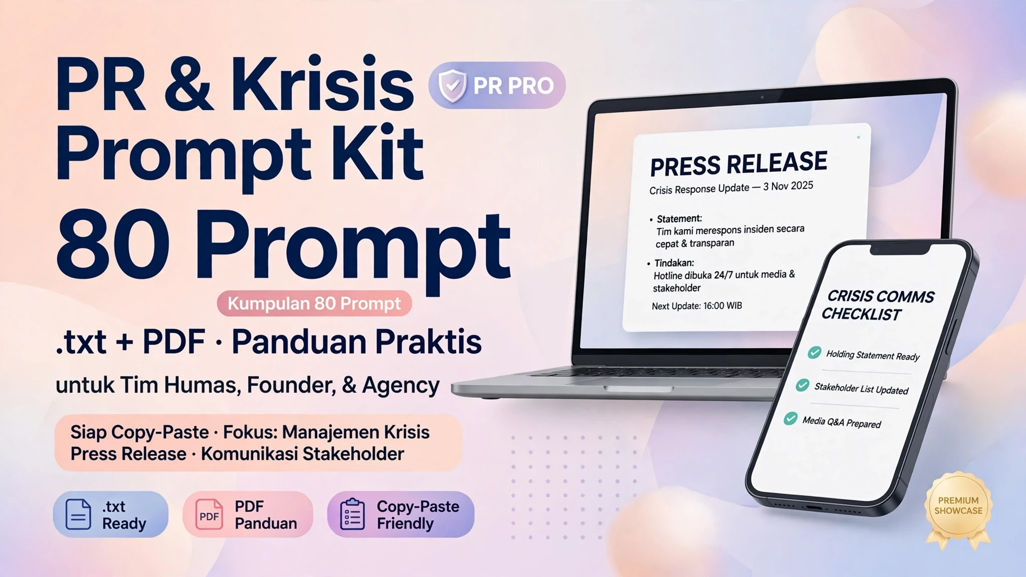 PR & Krisis Prompt Kit (80 Prompt)