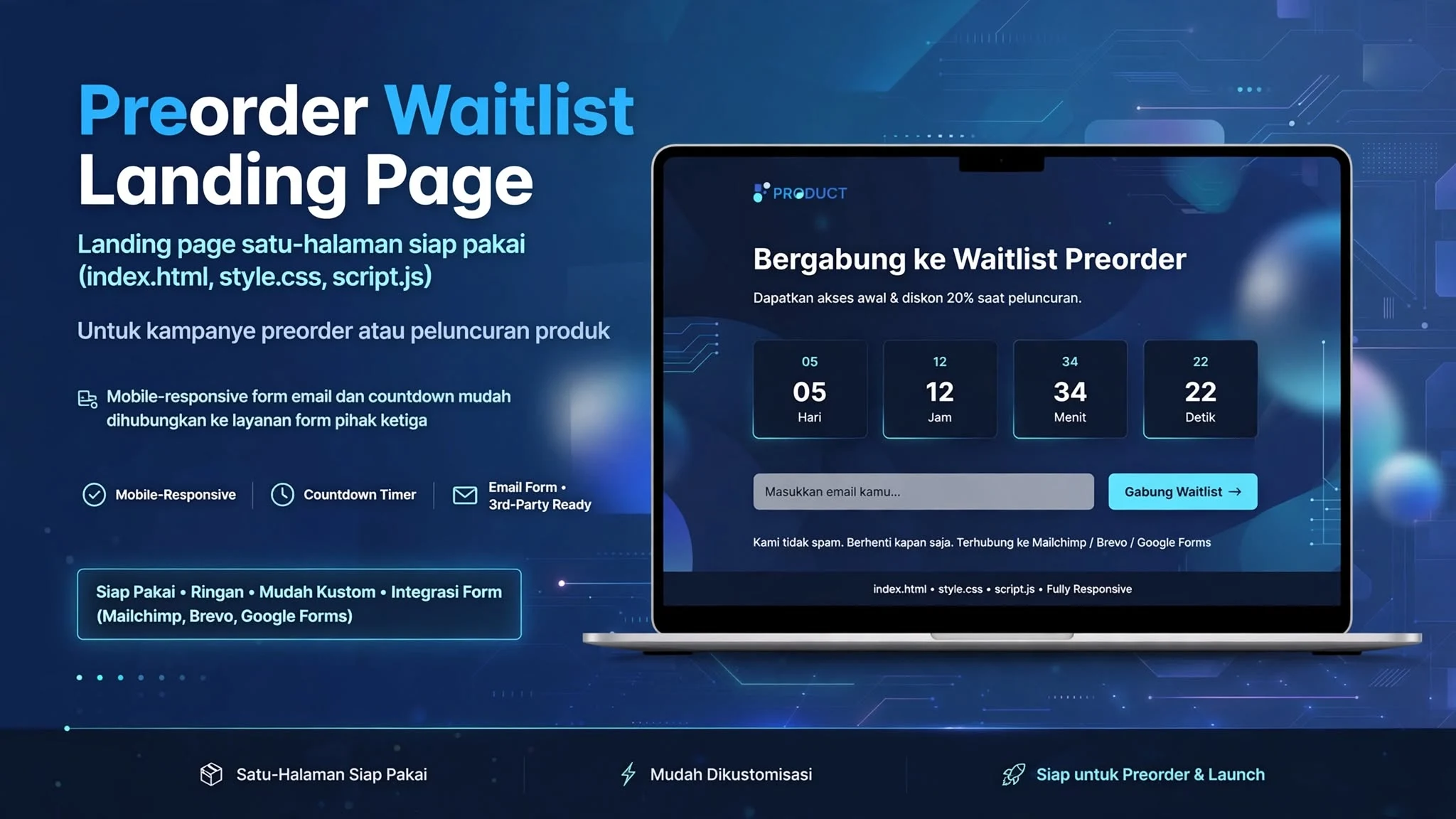 Preorder Waitlist Landing Page