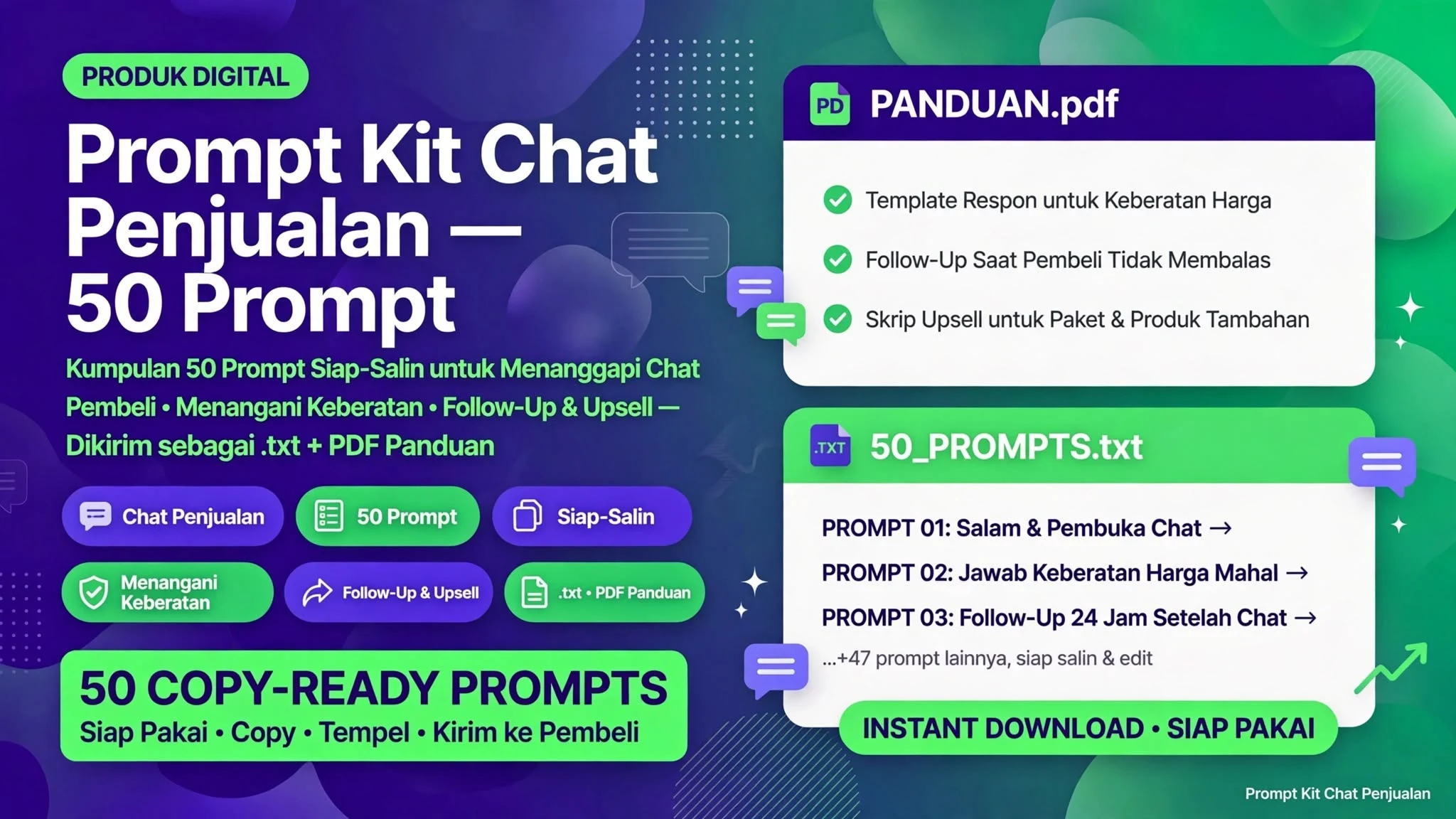 Prompt Kit Chat Penjualan — 50 Prompt
