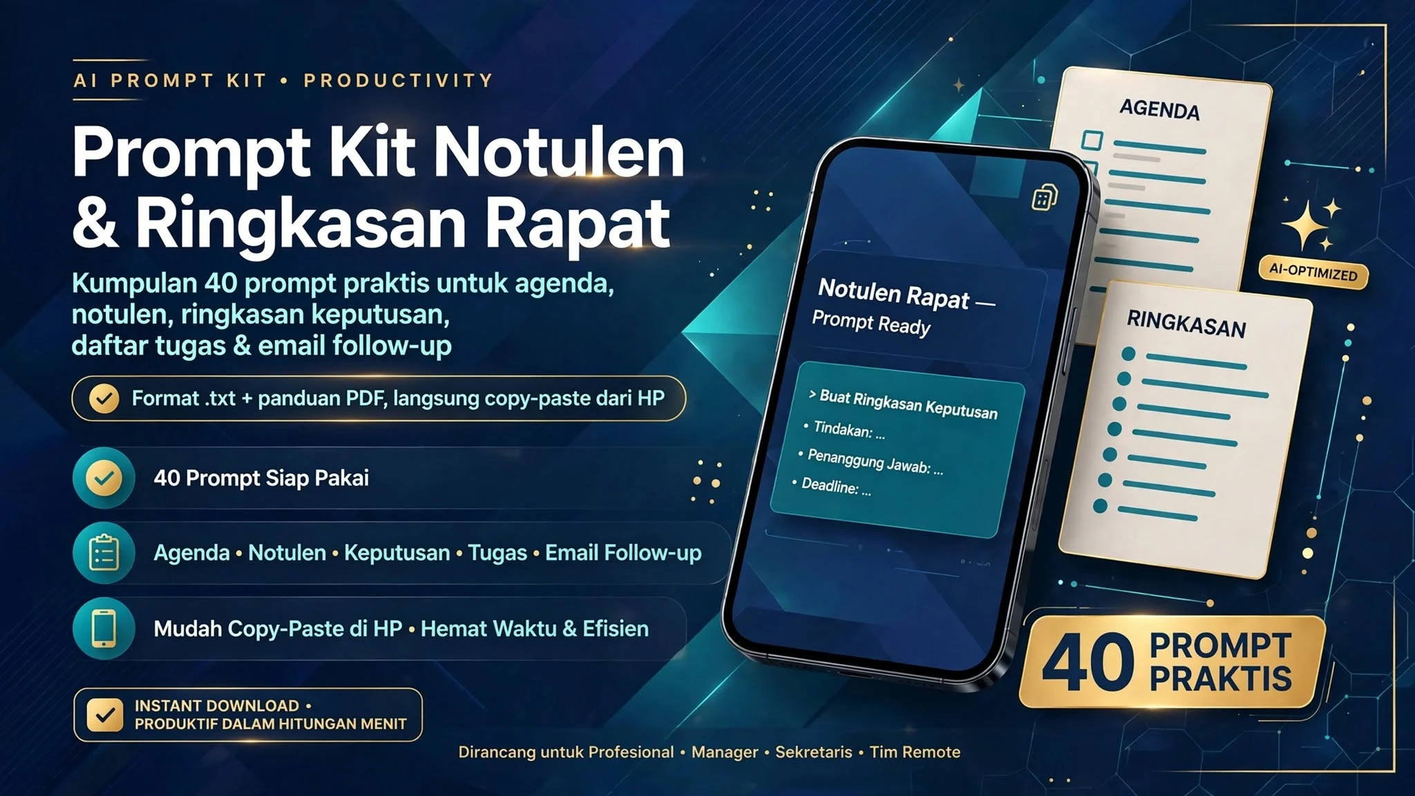 Prompt Kit Notulen & Ringkasan Rapat