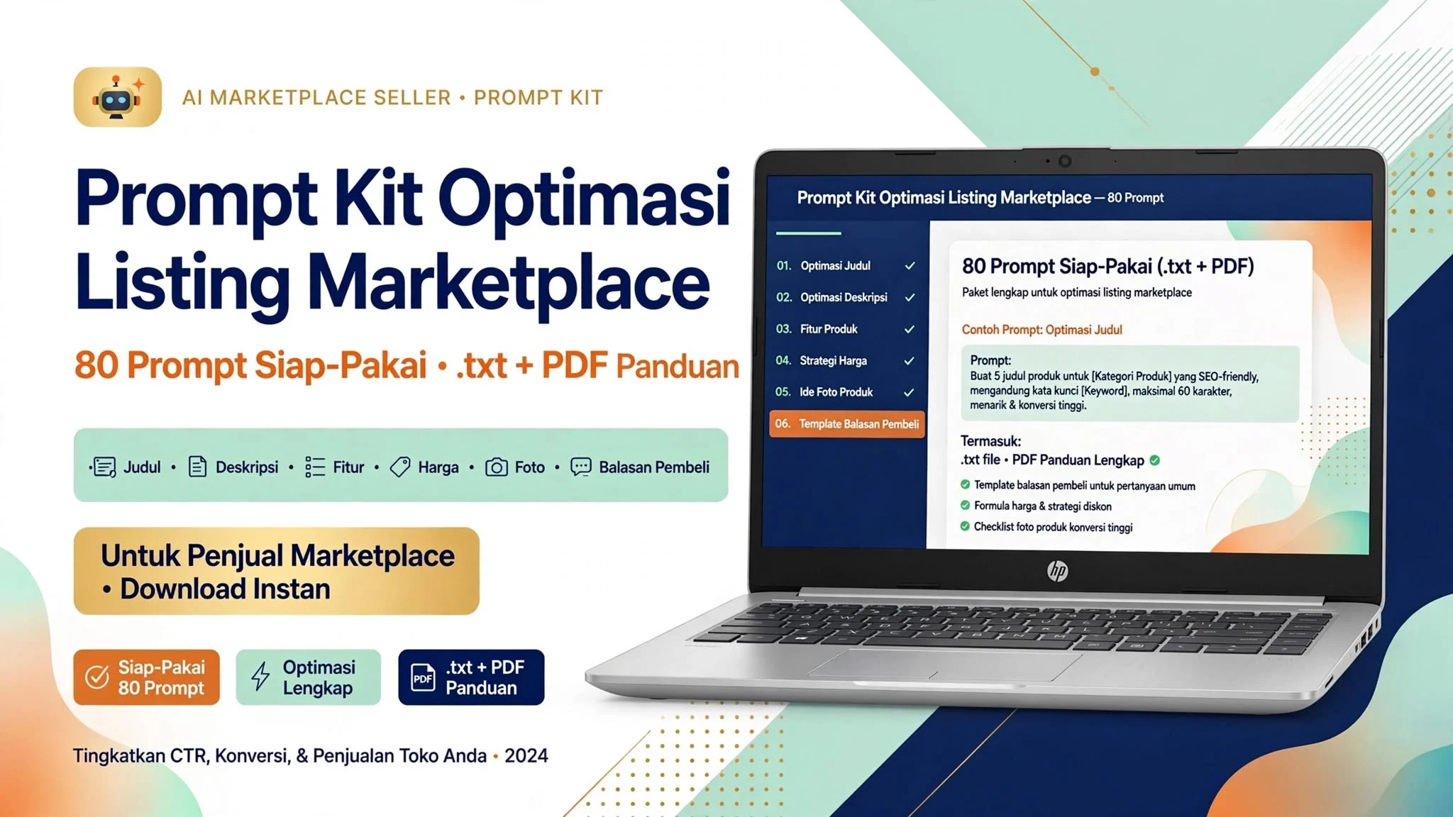 Prompt Kit Optimasi Listing Marketplace (80 Prompt)