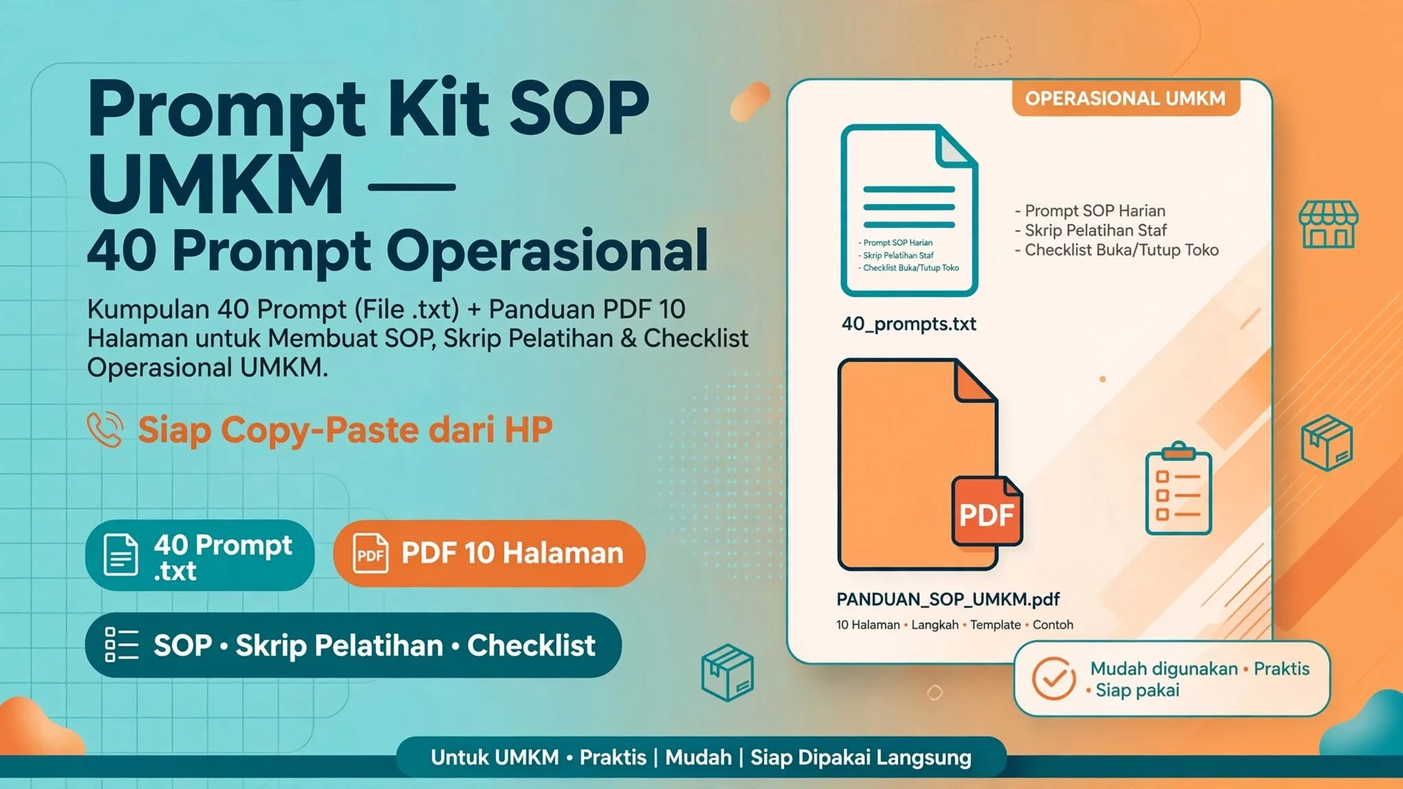 Prompt Kit SOP UMKM — 40 Prompt Operasional