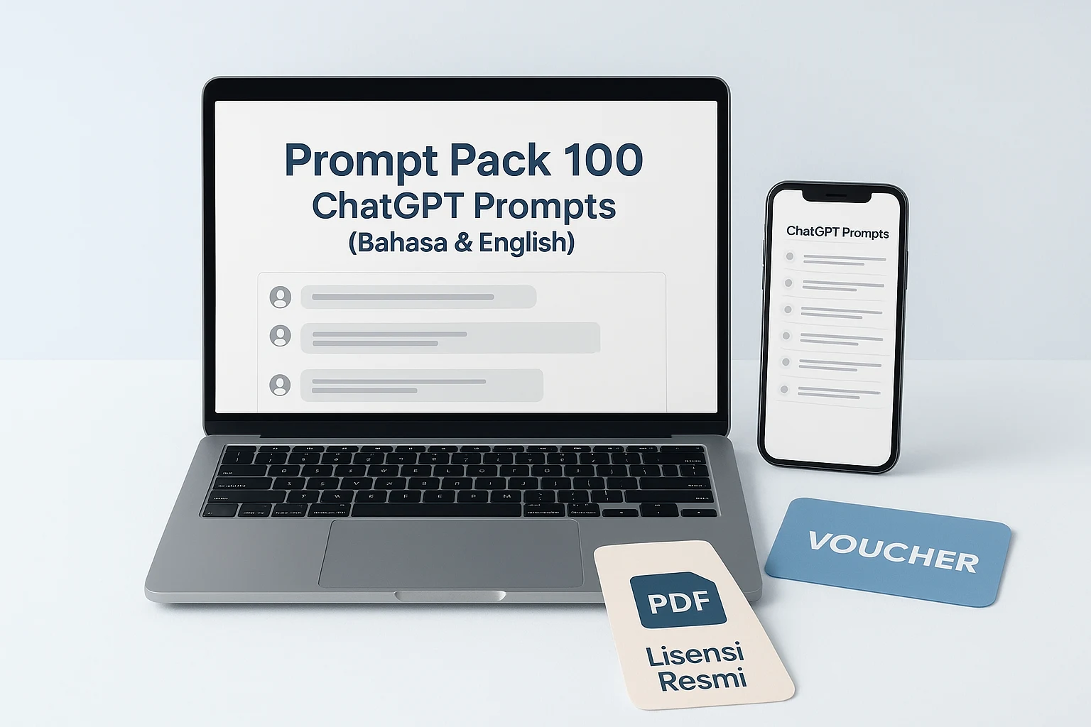 Prompt Pack 100: ChatGPT Prompts (Bahasa & English) + Lisensi Resmi