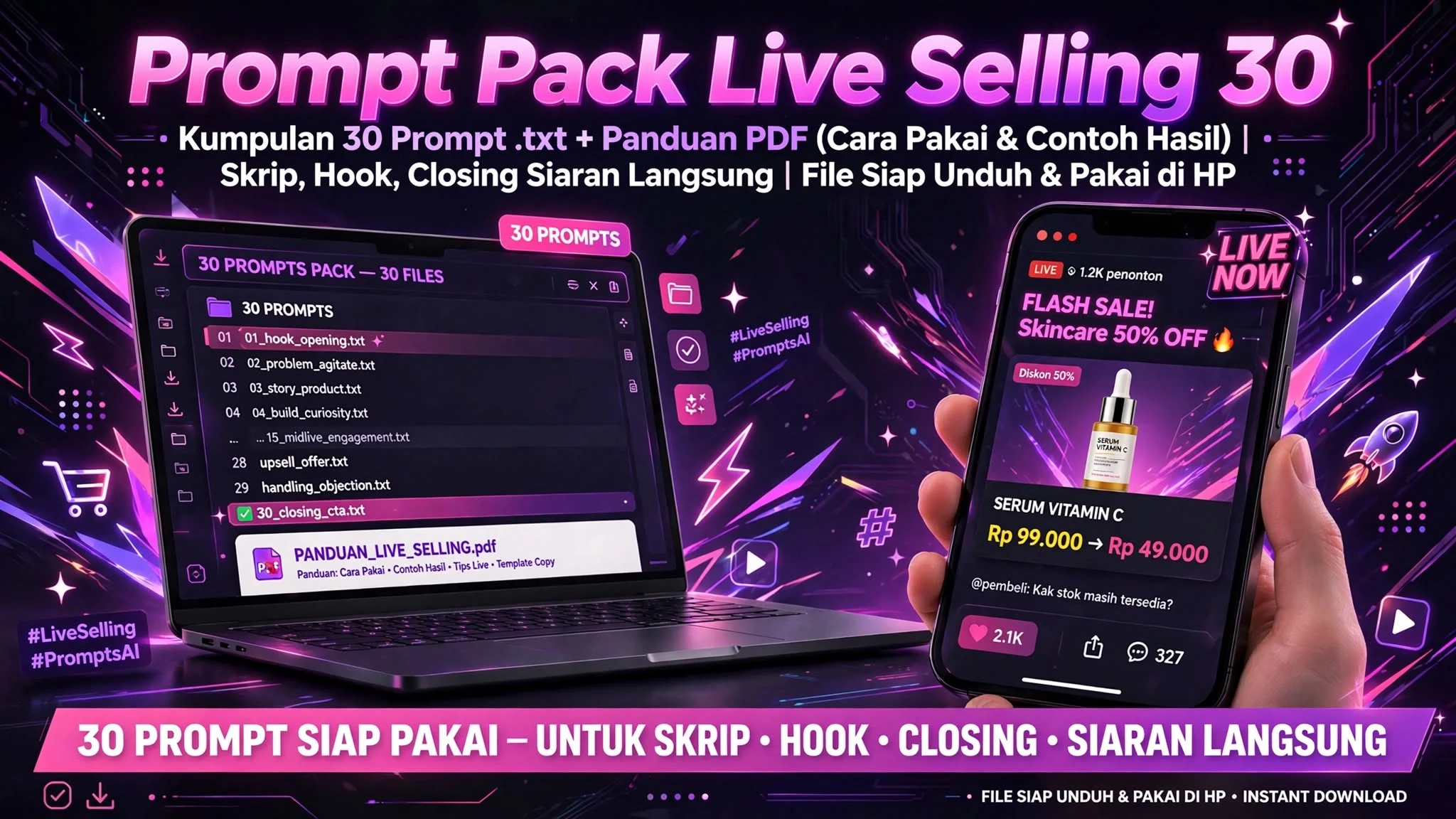 Prompt Pack Live Selling 30