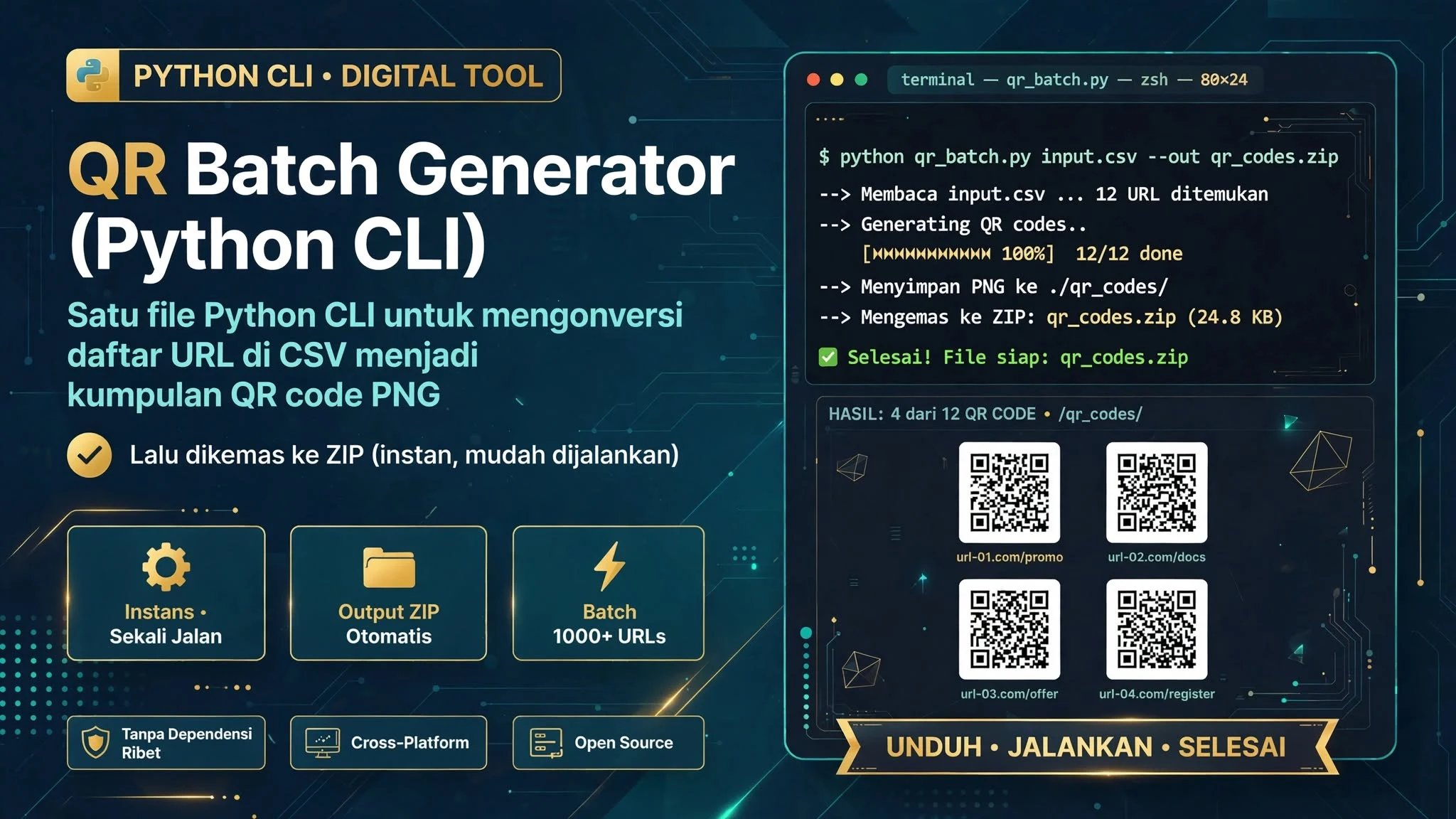 QR Batch Generator (Python CLI)