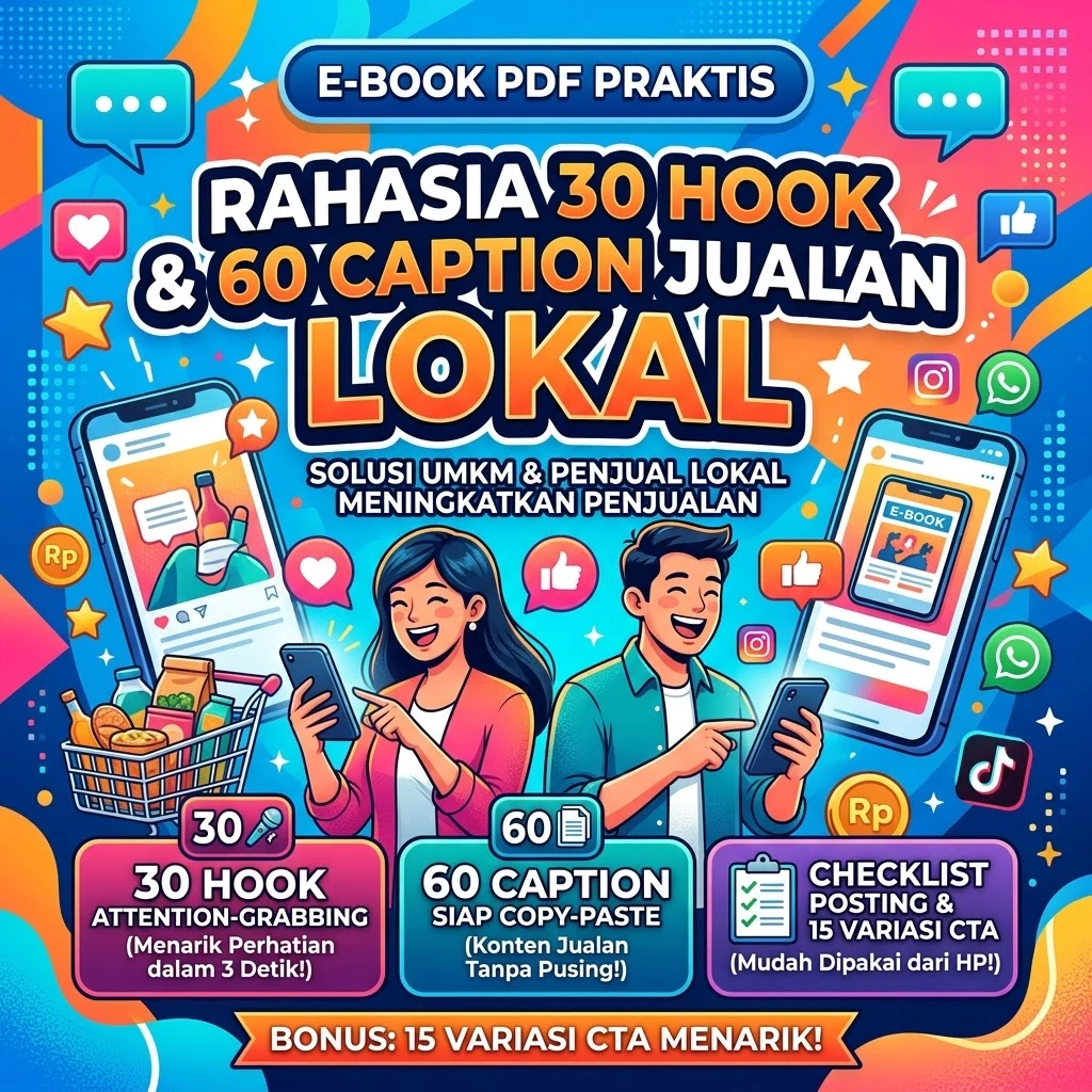 Rahasia 30 Hook & 60 Caption Jualan Lokal
