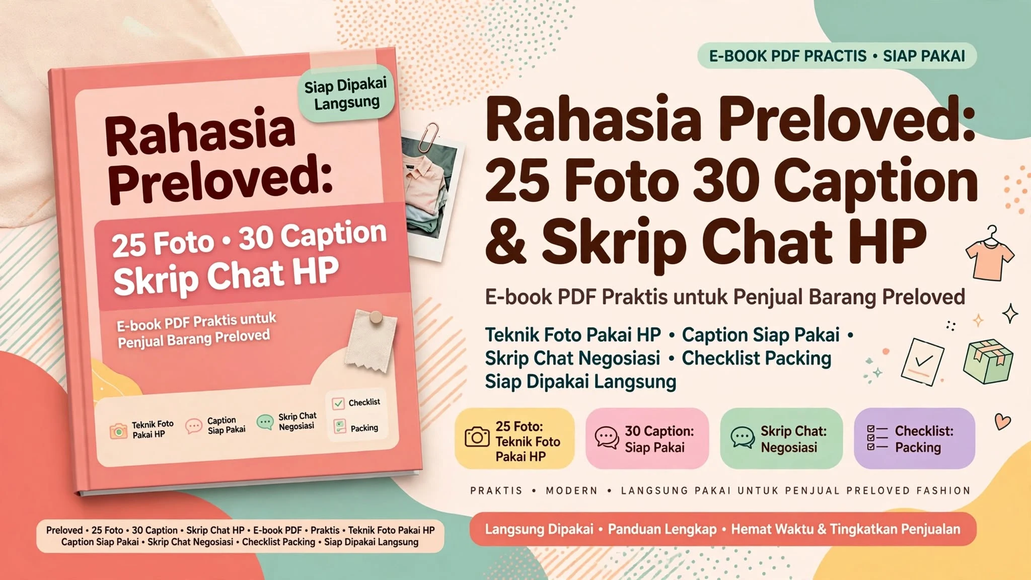 Rahasia Preloved: 25 Foto, 30 Caption & Skrip Chat HP