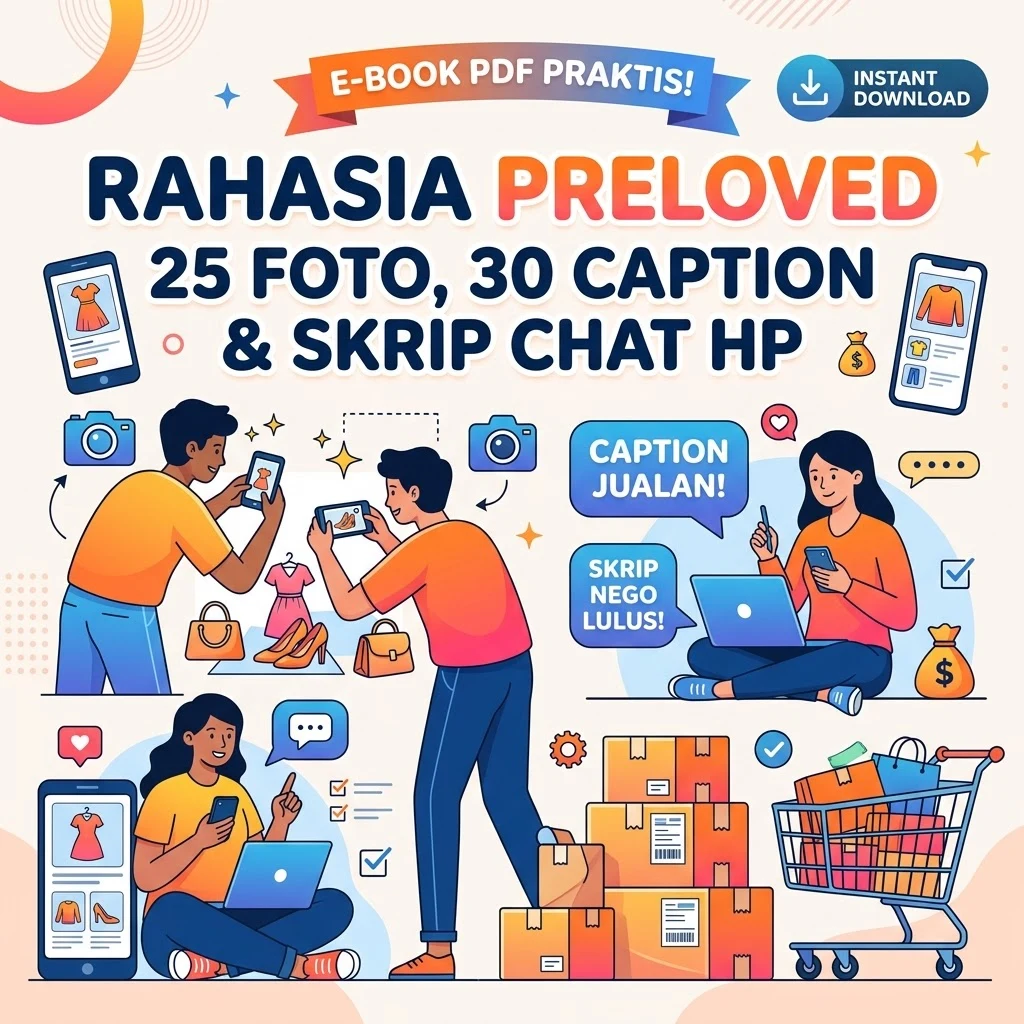 Rahasia Preloved: 25 Foto, 30 Caption & Skrip Chat HP