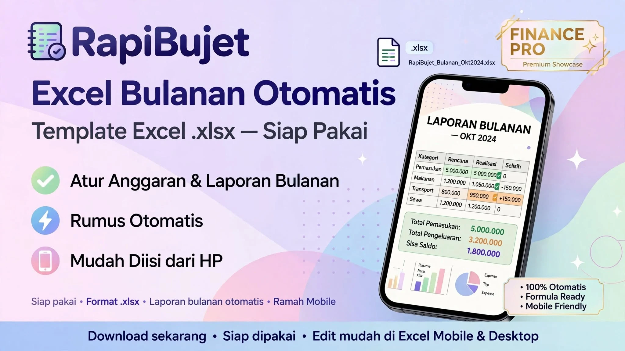 RapiBujet Excel Bulanan Otomatis