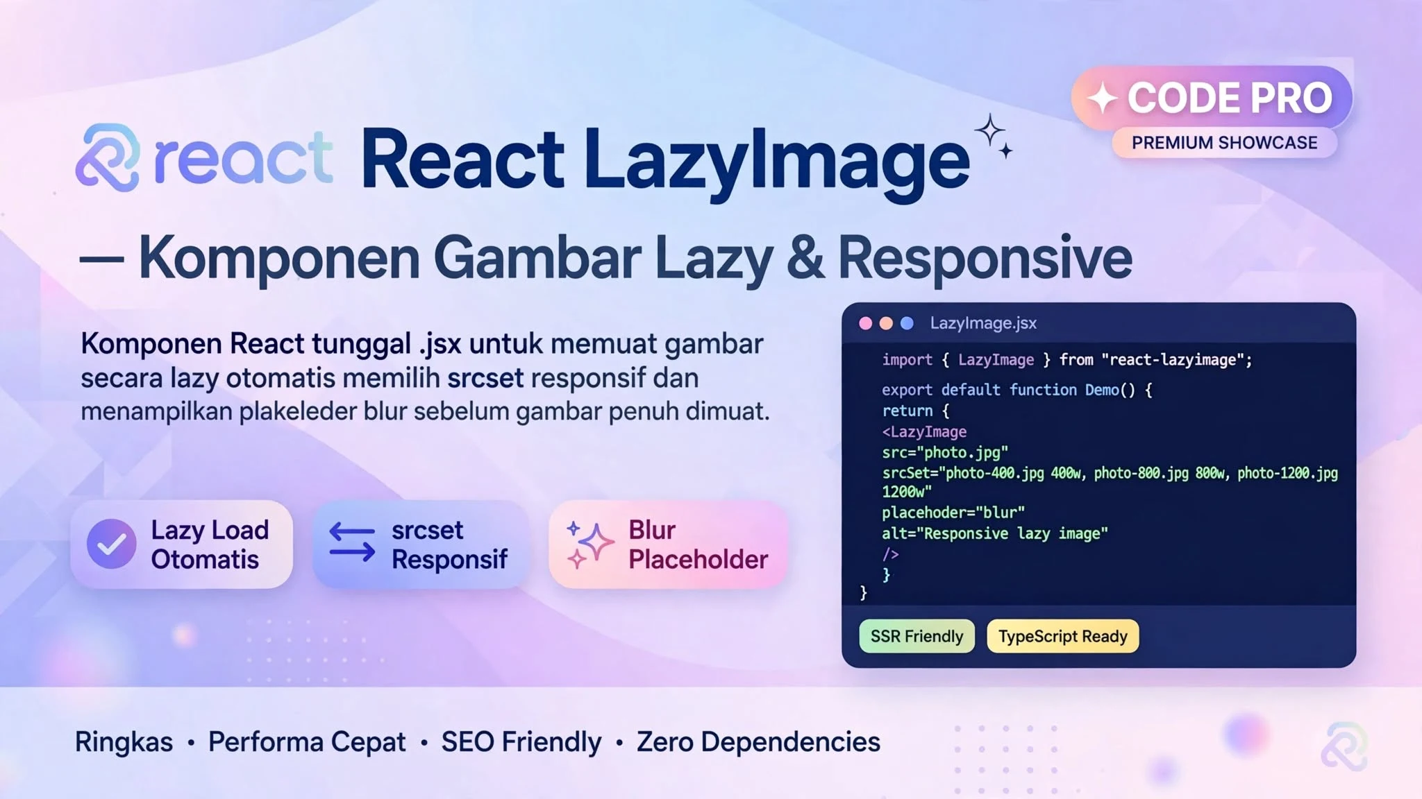 React LazyImage — Komponen Gambar Lazy & Responsive