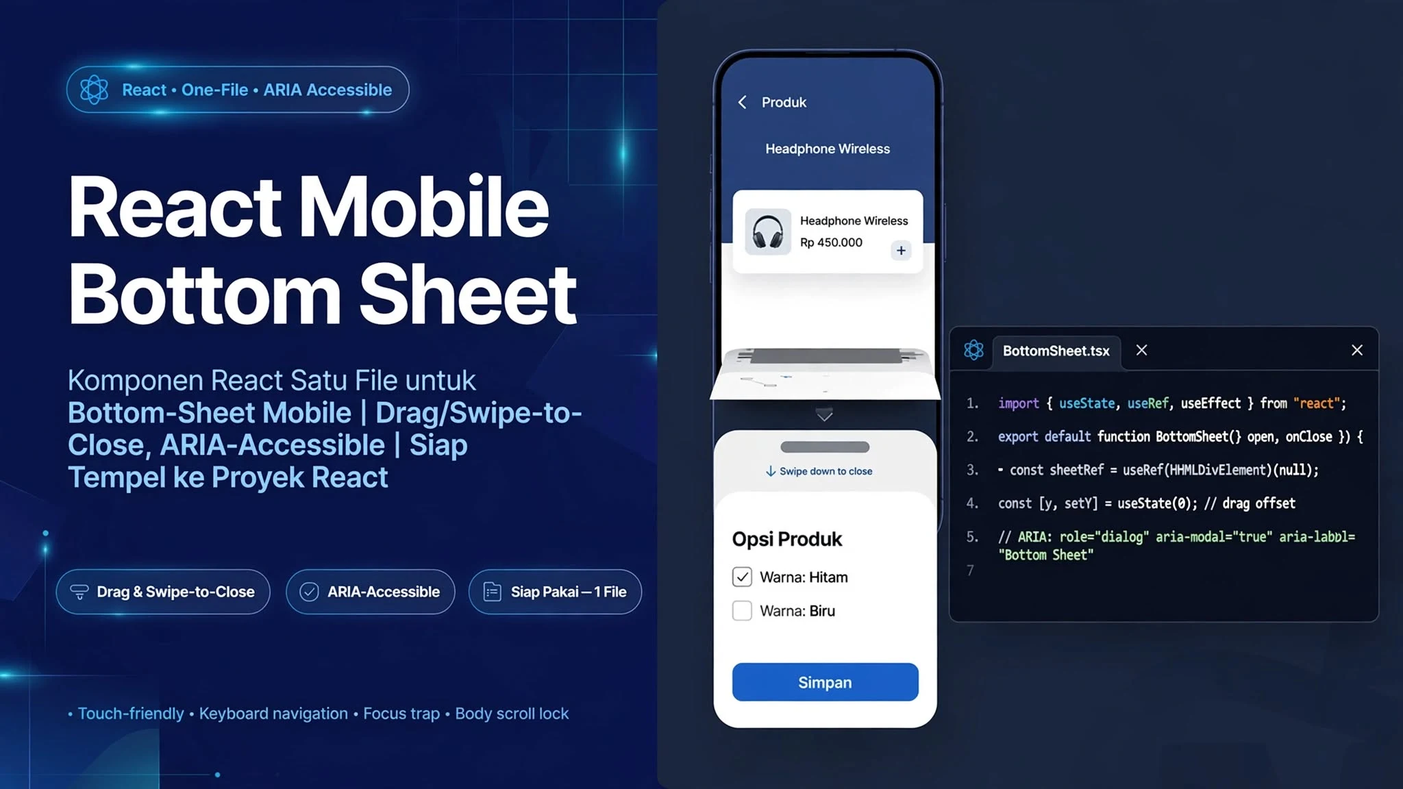 React Mobile Bottom Sheet