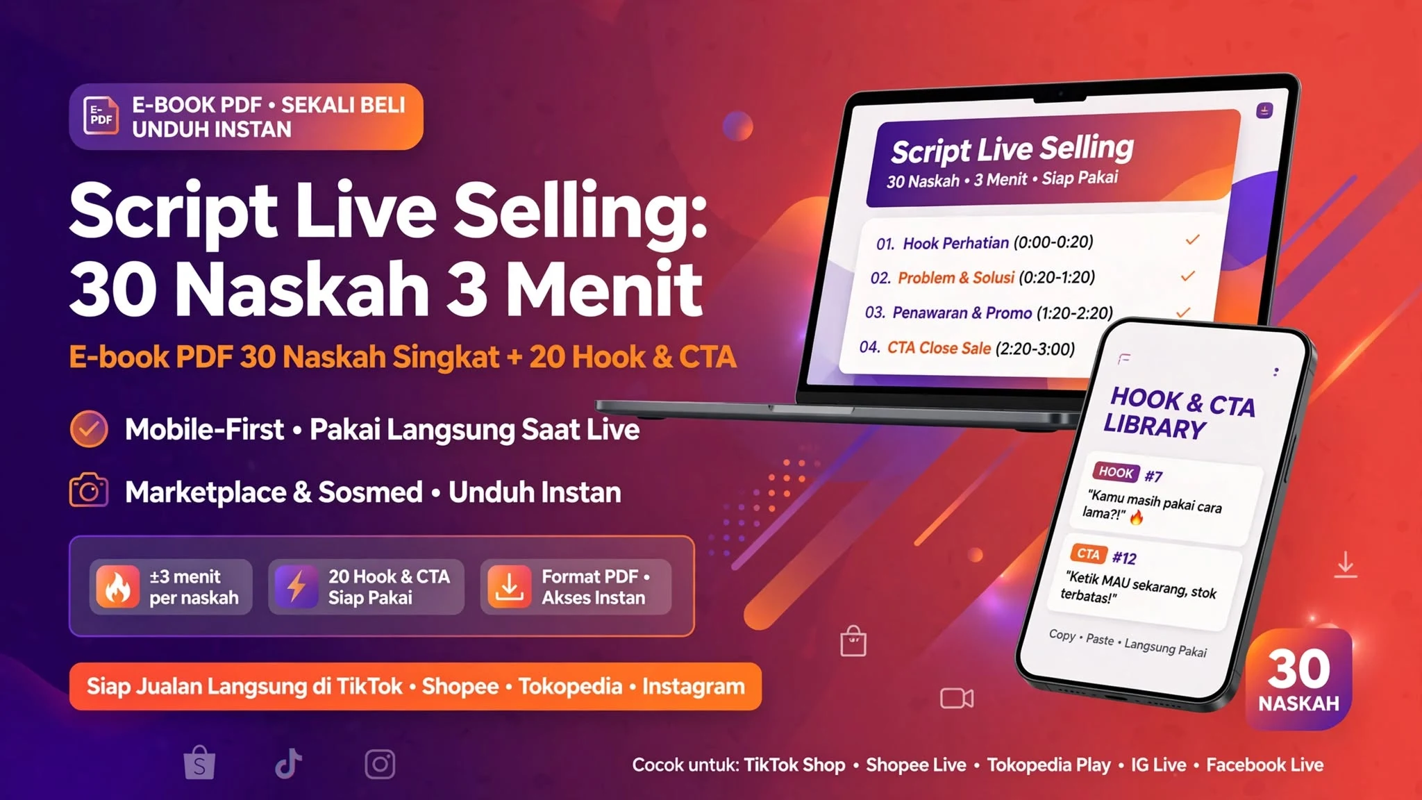Script Live Selling: 30 Naskah 3 Menit untuk Jualan Langsung