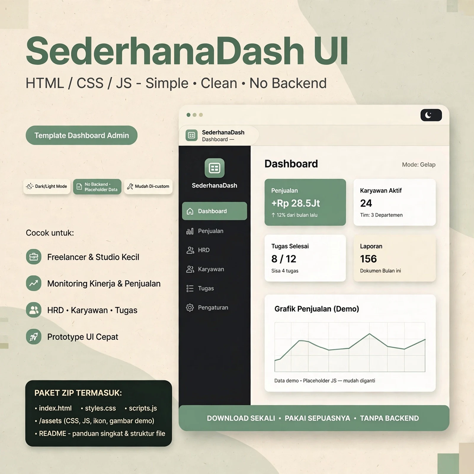 SederhanaDash UI