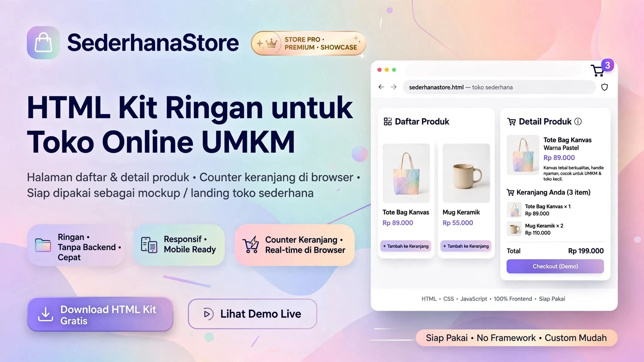 SederhanaStore HTML Kit