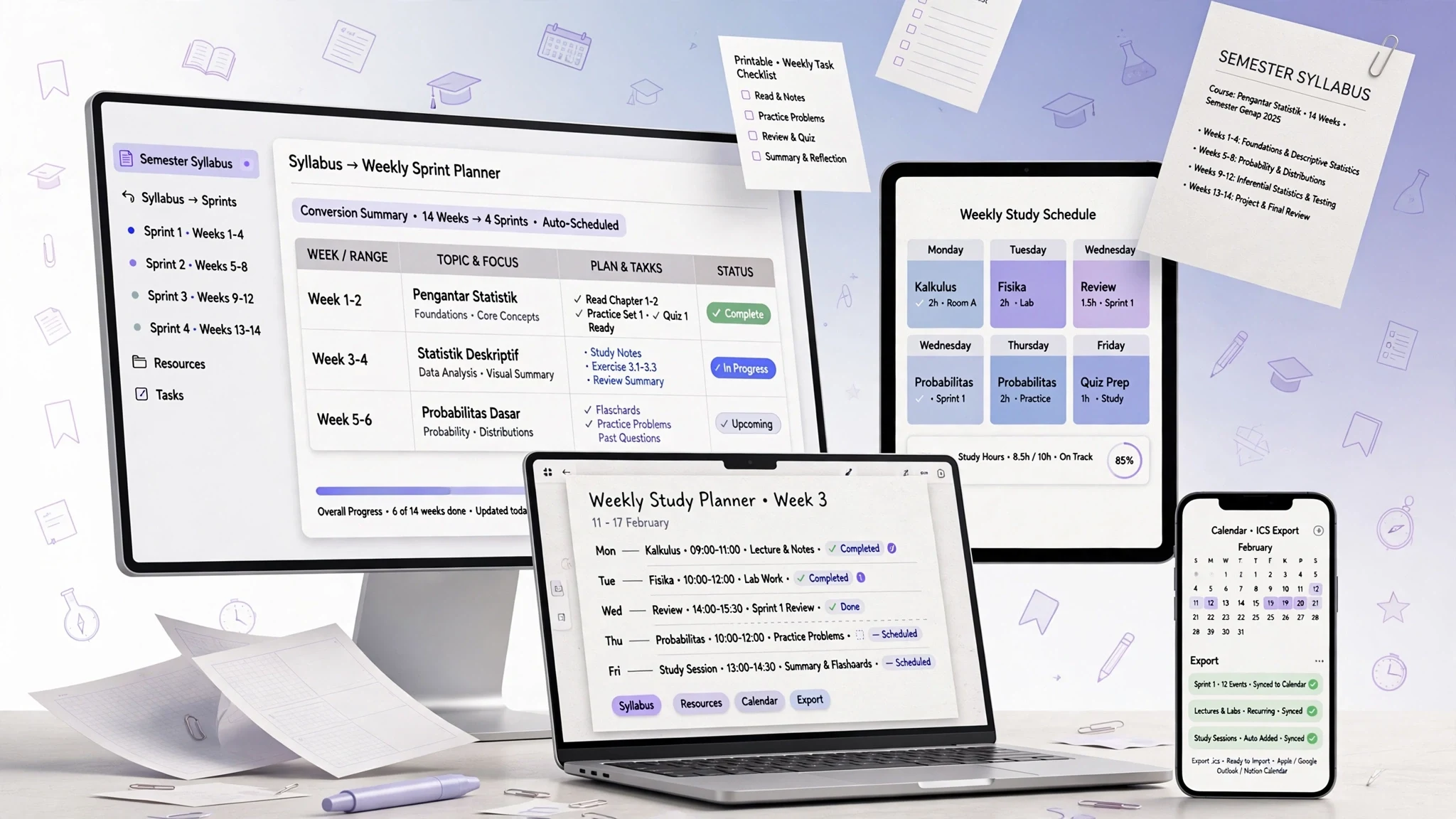 Semester Syllabus-to-Sprint Planner