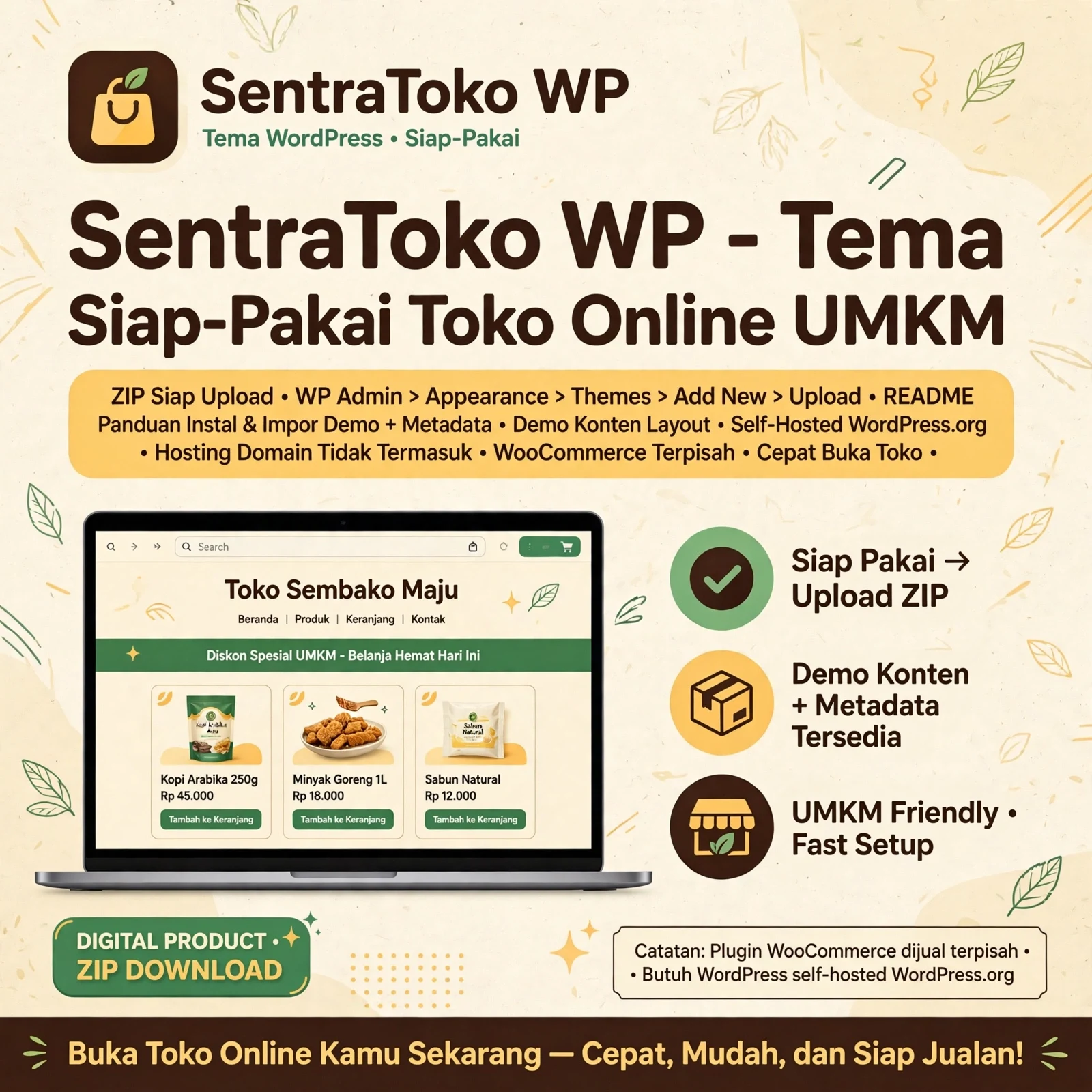 SentraToko WP