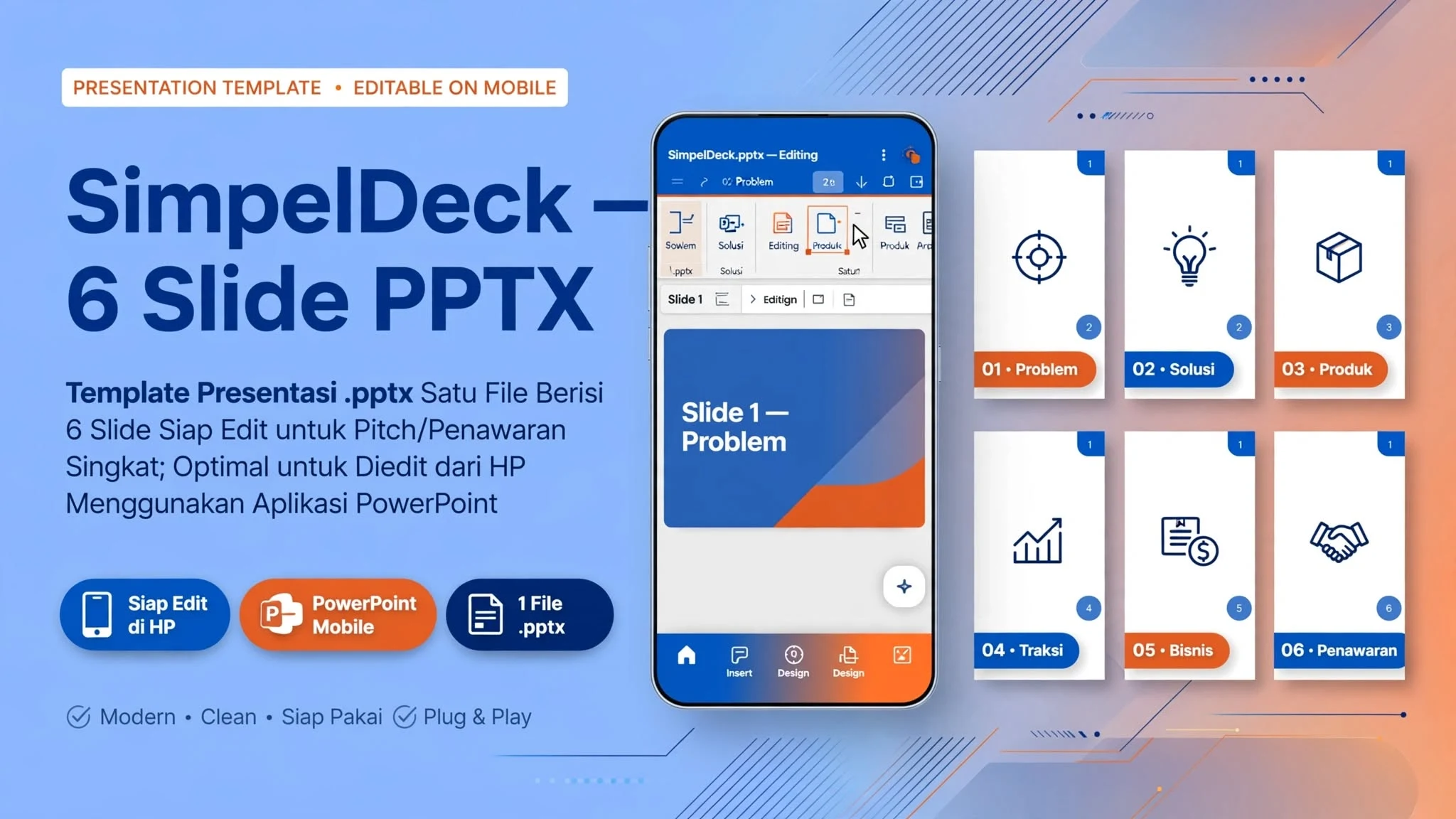 SimpelDeck — 6 Slide PPTX