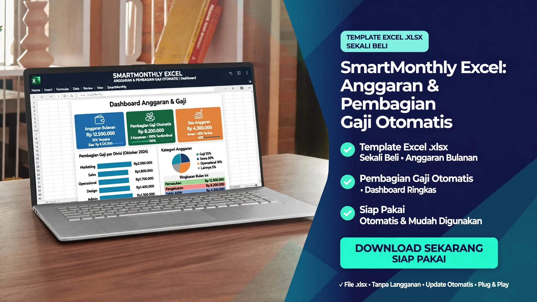 SmartMonthly Excel: Anggaran & Pembagian Gaji Otomatis
