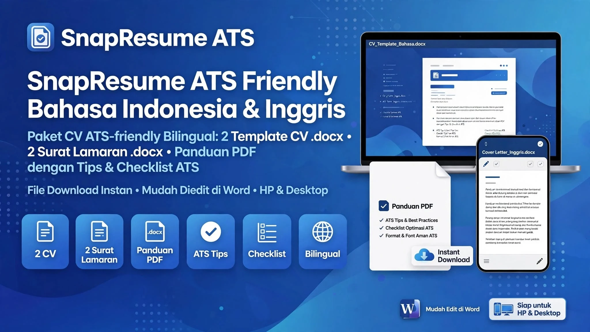 SnapResume ATS Friendly Bahasa Indonesia & Inggris