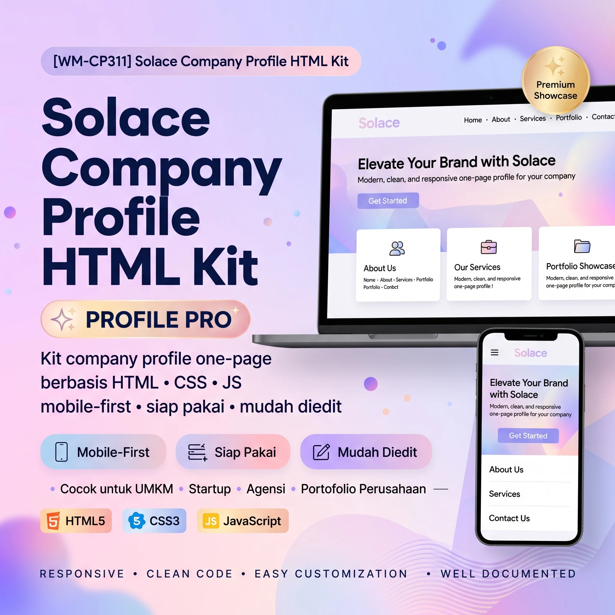 [WM-CP311] Solace — Company Profile HTML Kit - foto 1