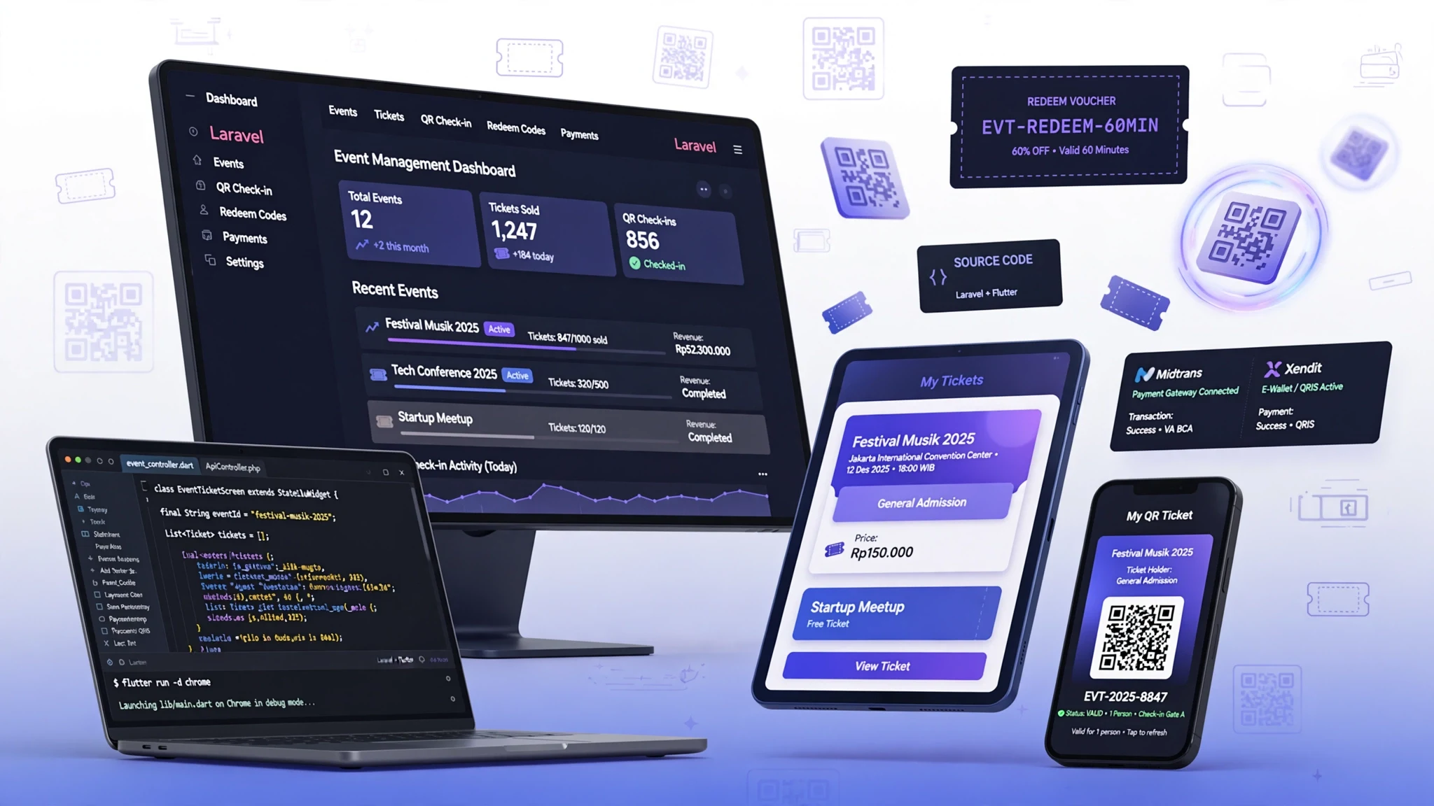 Source Code Aplikasi Event & Tiket Digital (Laravel + Flutter)