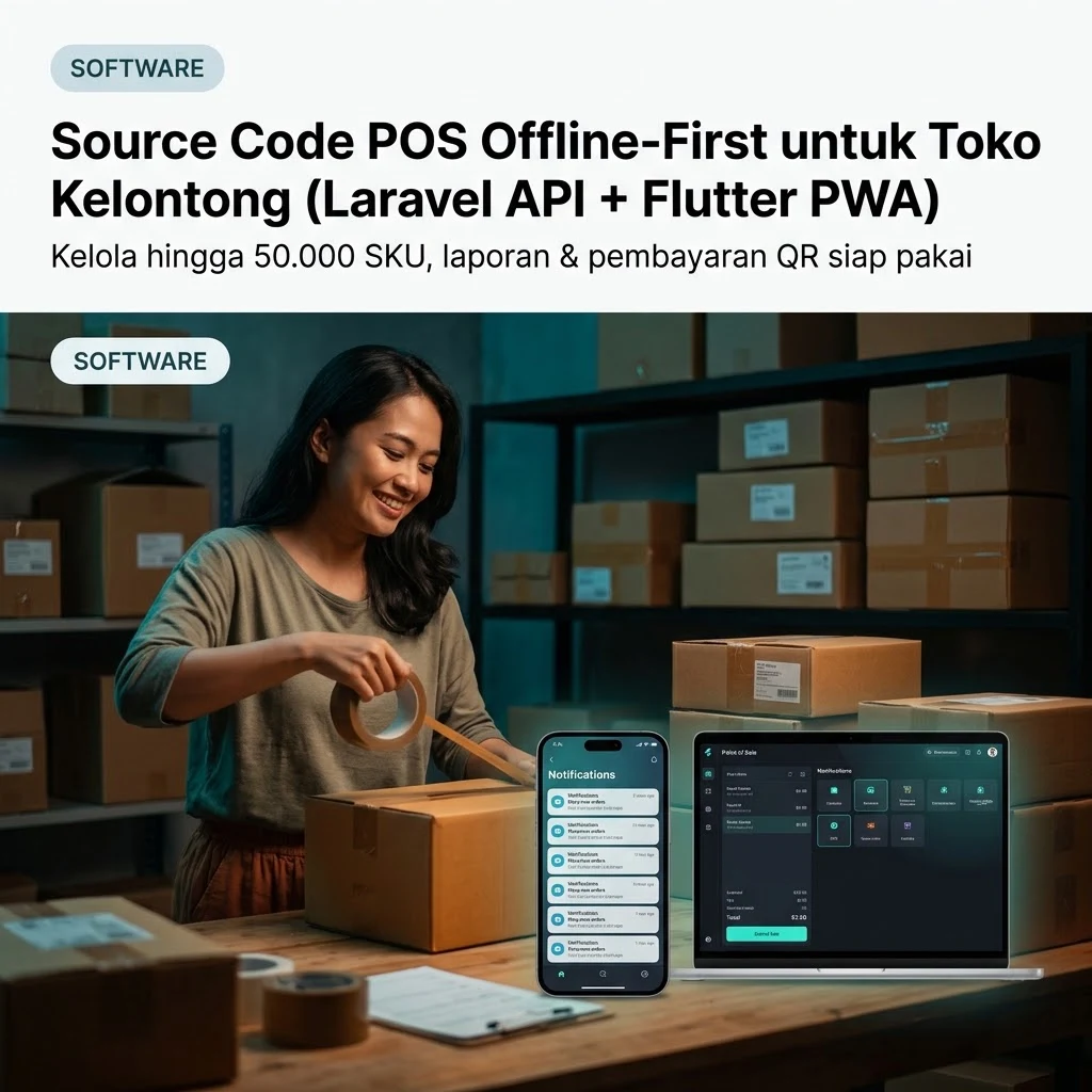 Source Code POS Offline-First untuk Toko Kelontong (Laravel API + Flutter PWA)