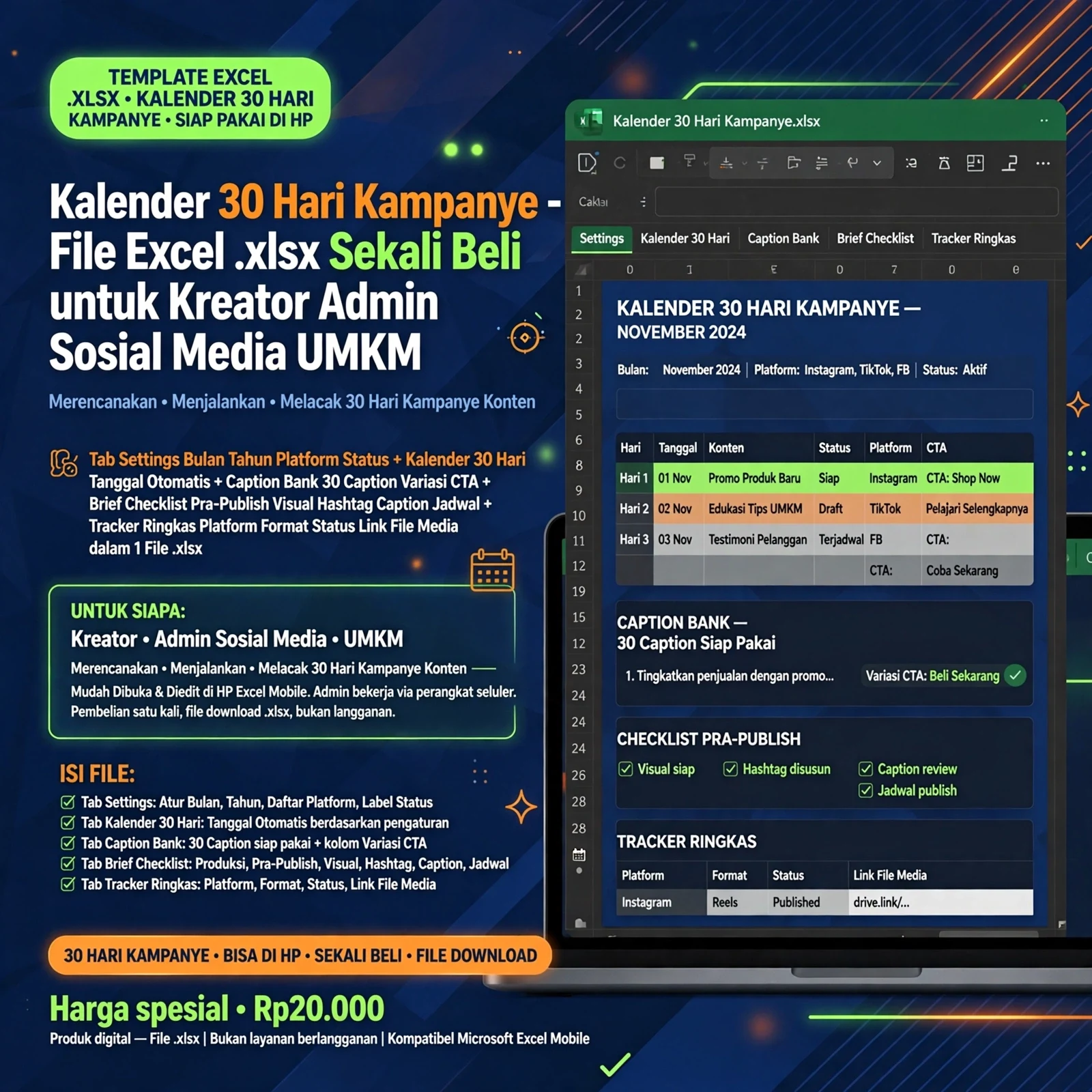 Sprint Konten 30 Hari (Excel)